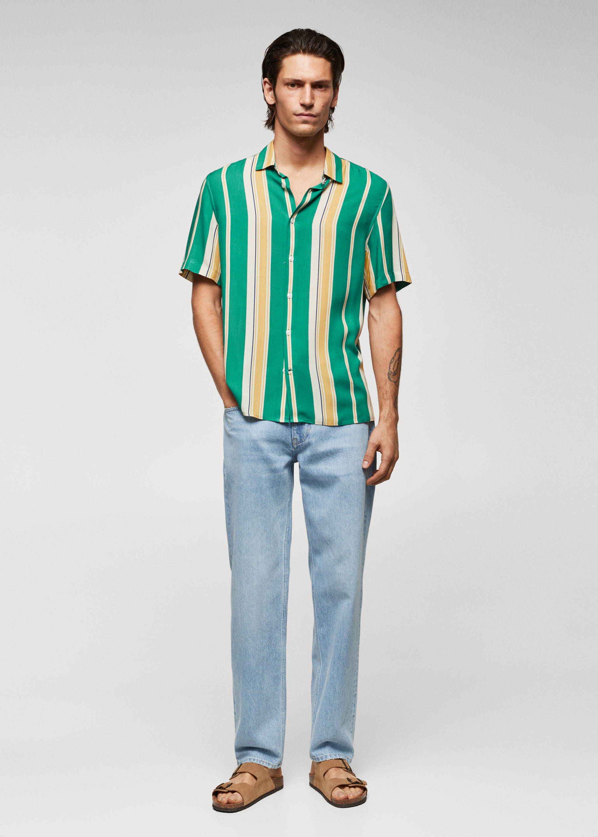 Camisa rayas manga corta - Plano general