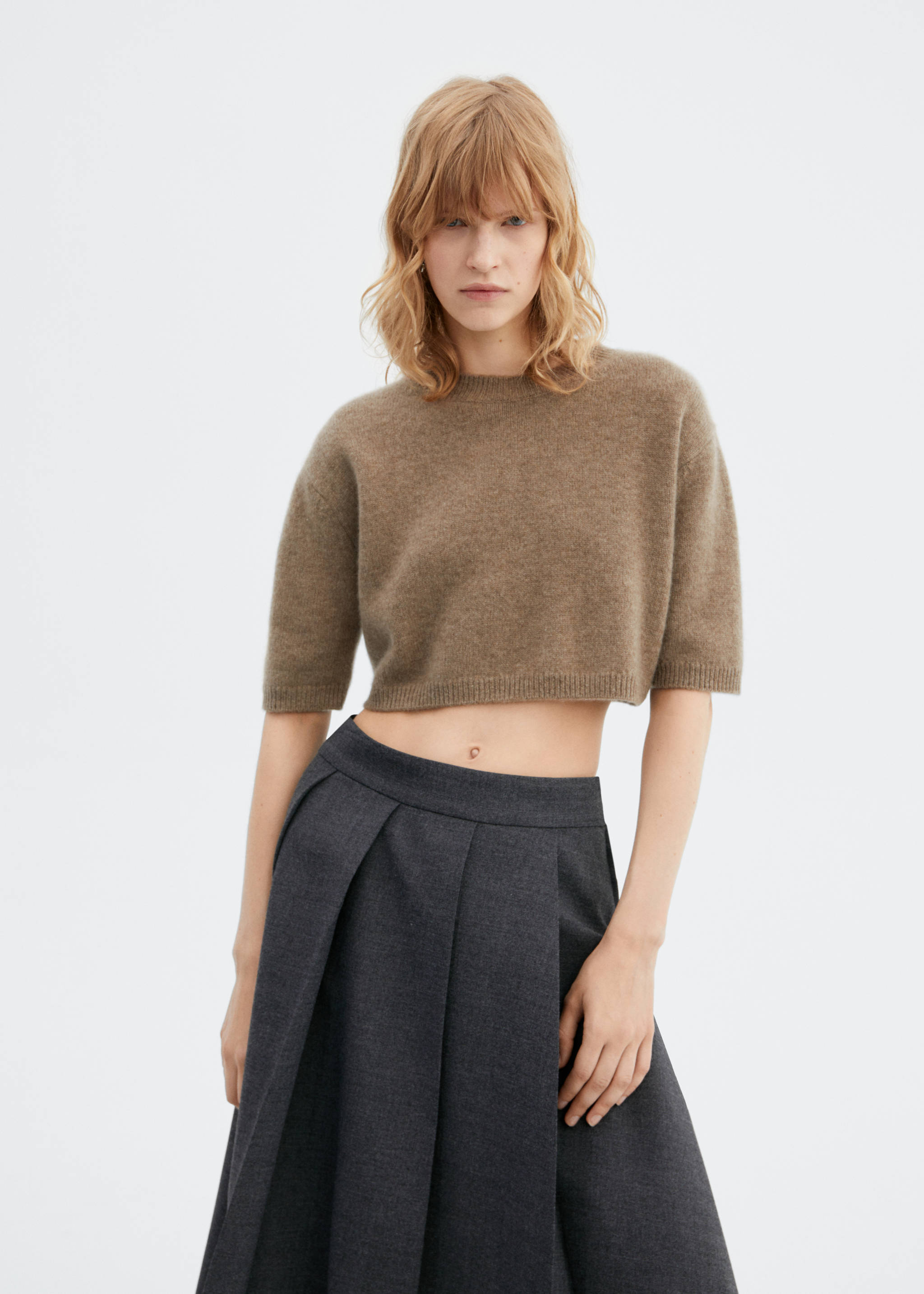 Cropped cashmere sweater - Medium plane