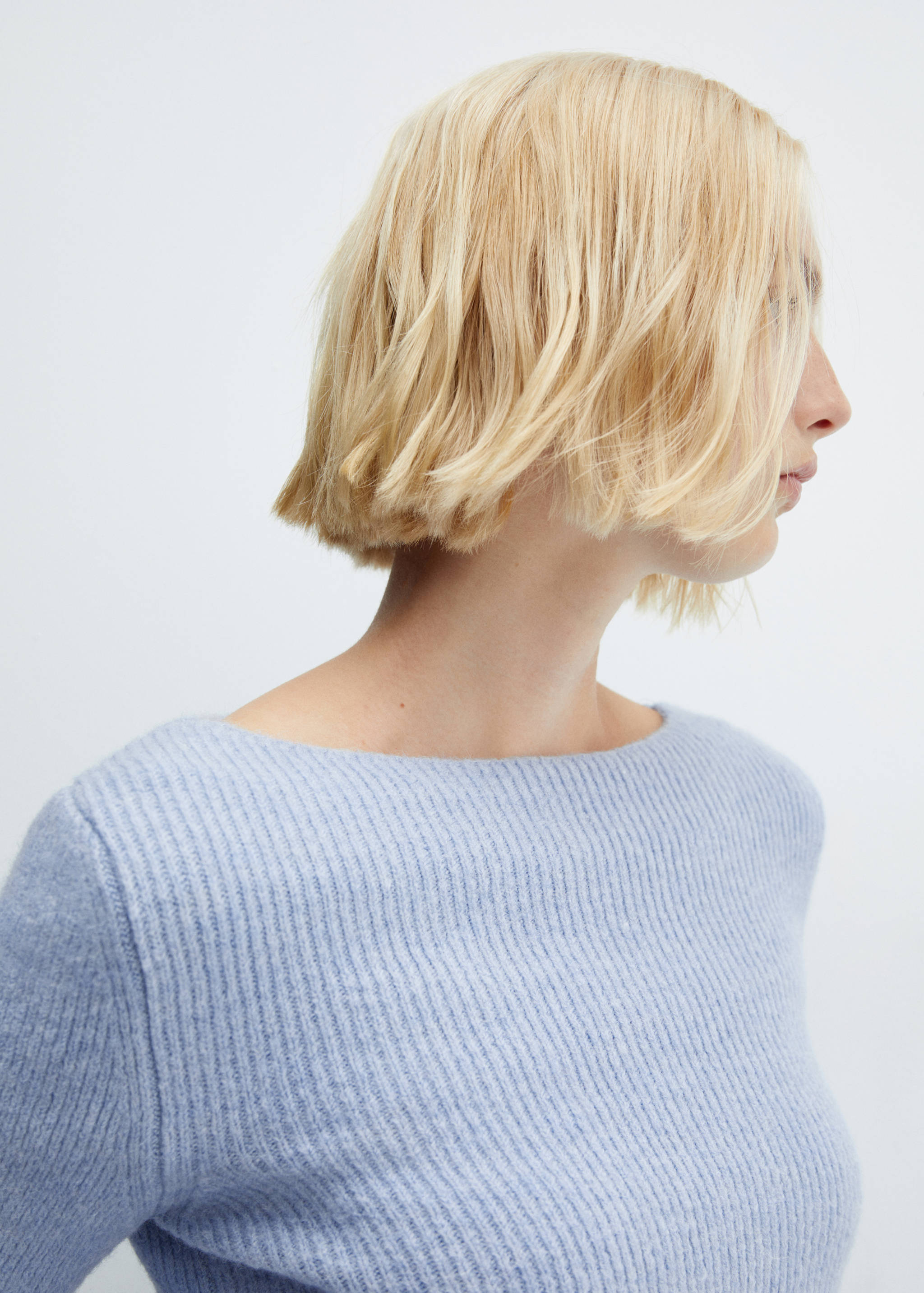 Boat-neck knitted sweater - Details of the article 1