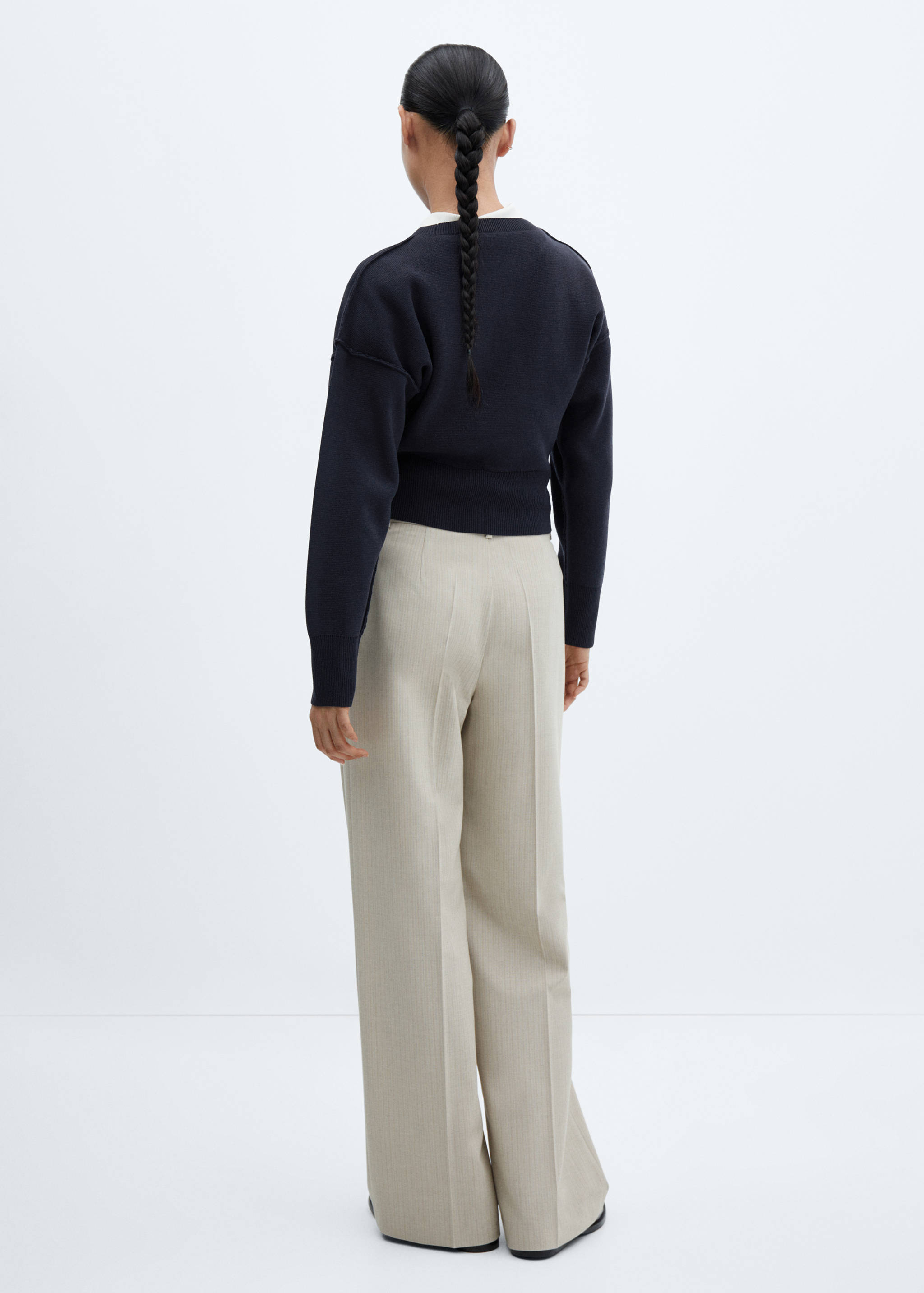 Drop-shoulder sweater with seam detail - Reverse of the article