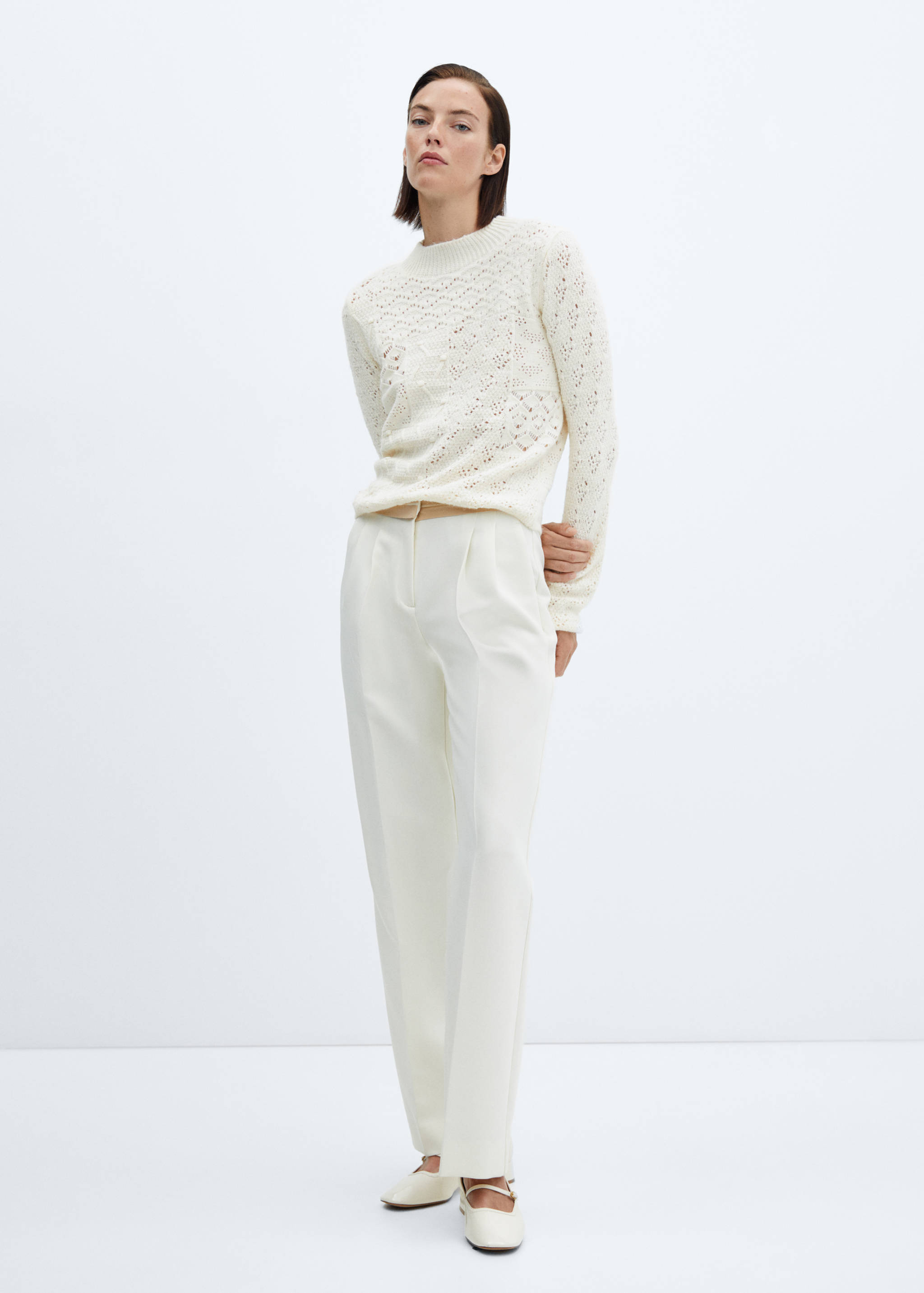 Mixed-knit crochet sweater - General plane