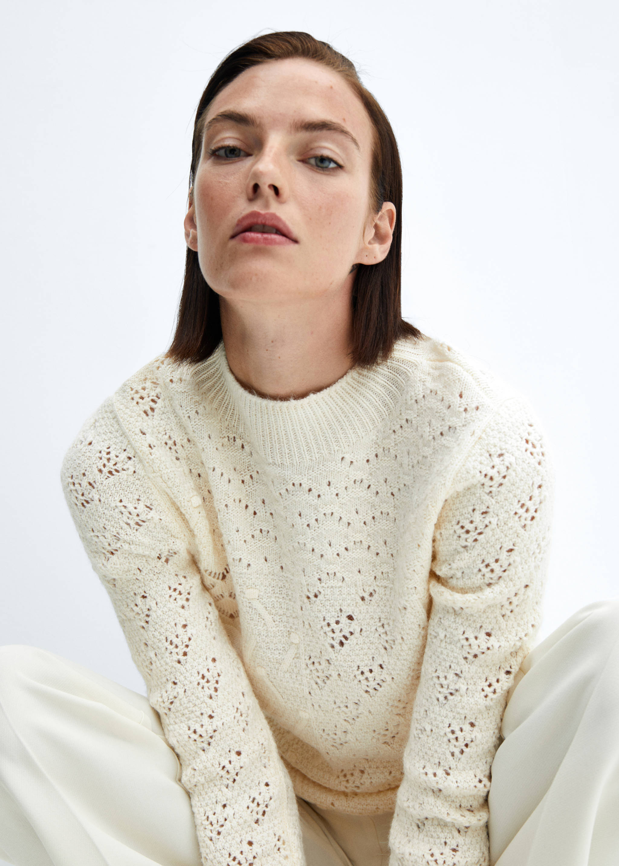 Mixed-knit crochet sweater - Details of the article 2