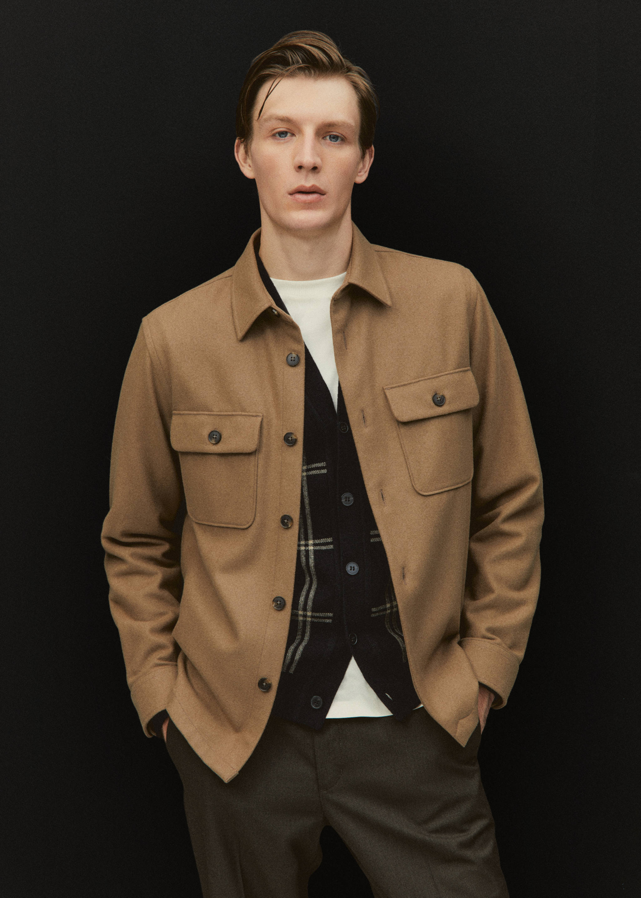 Wool overshirt with pockets - Details of the article 5