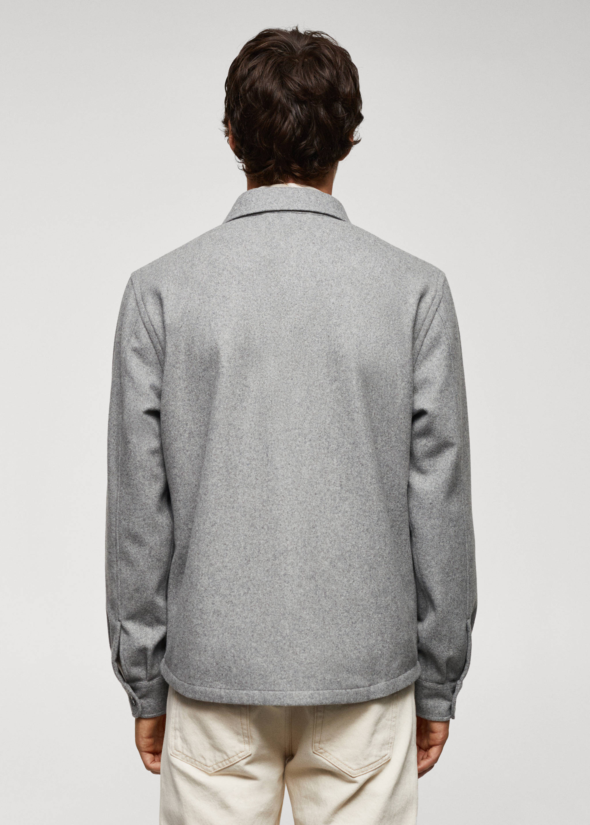 Wool overshirt with pockets - Reverse of the article