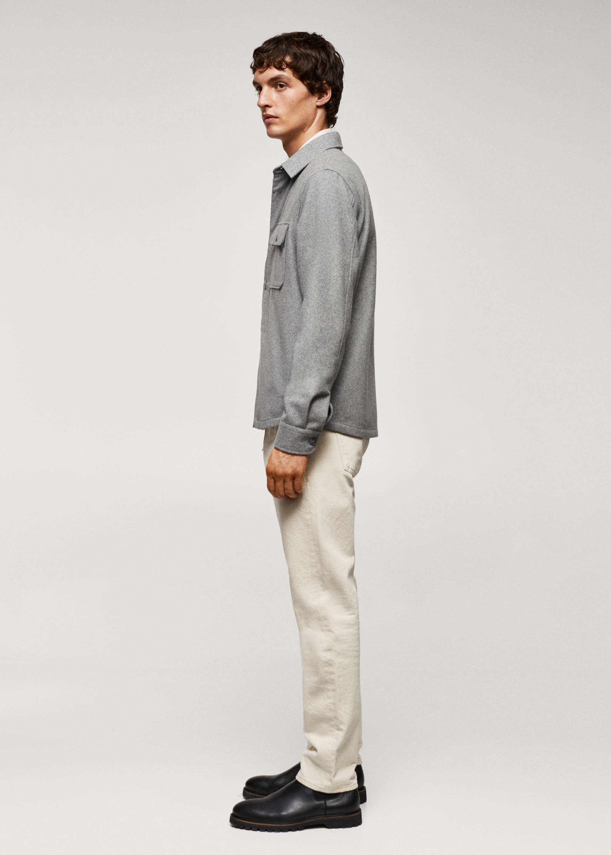 Wool overshirt with pockets - Details of the article 2
