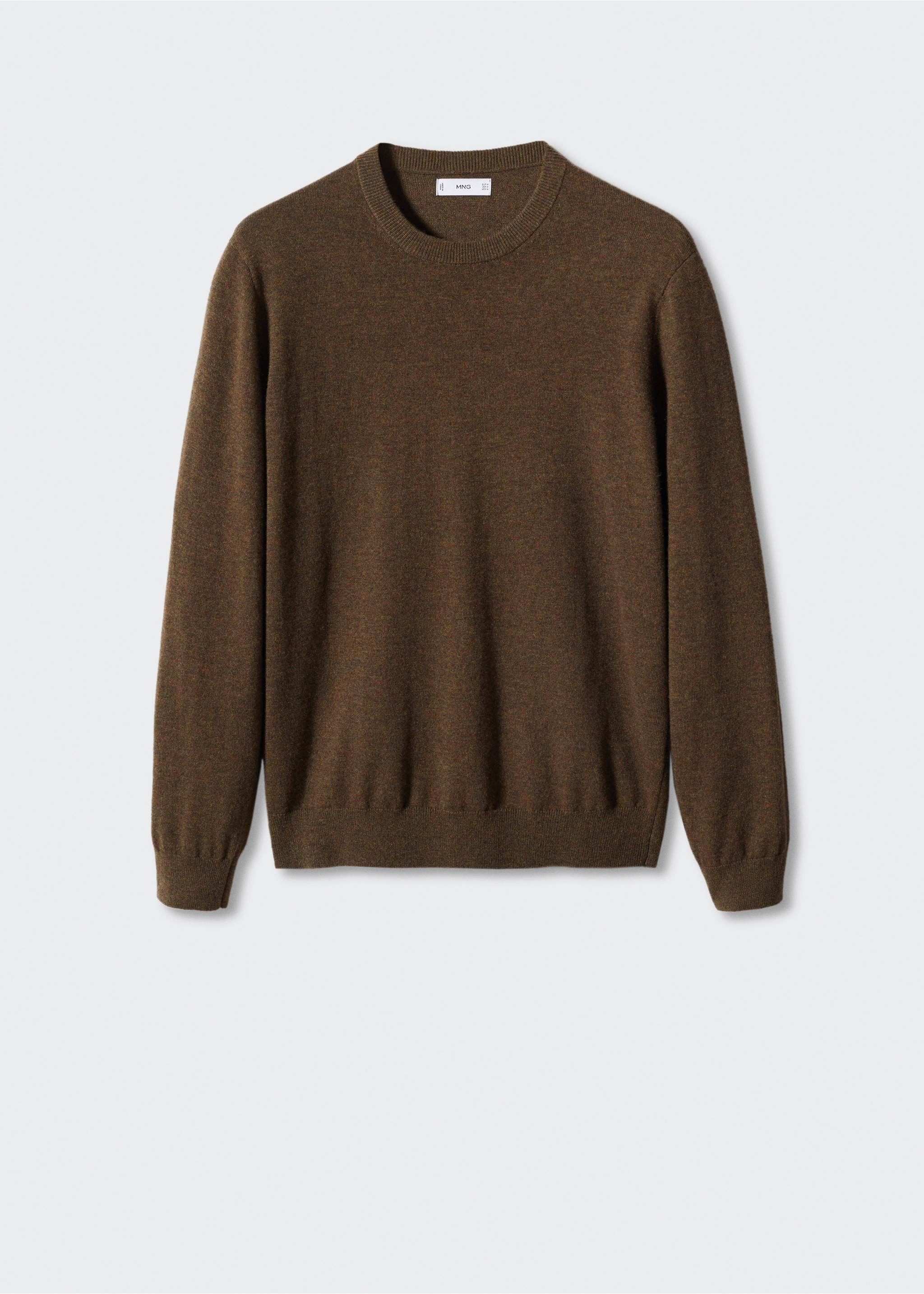 Fine-knit wool-blend sweater - Article without model, Khaki. Ref: 57005962-00.