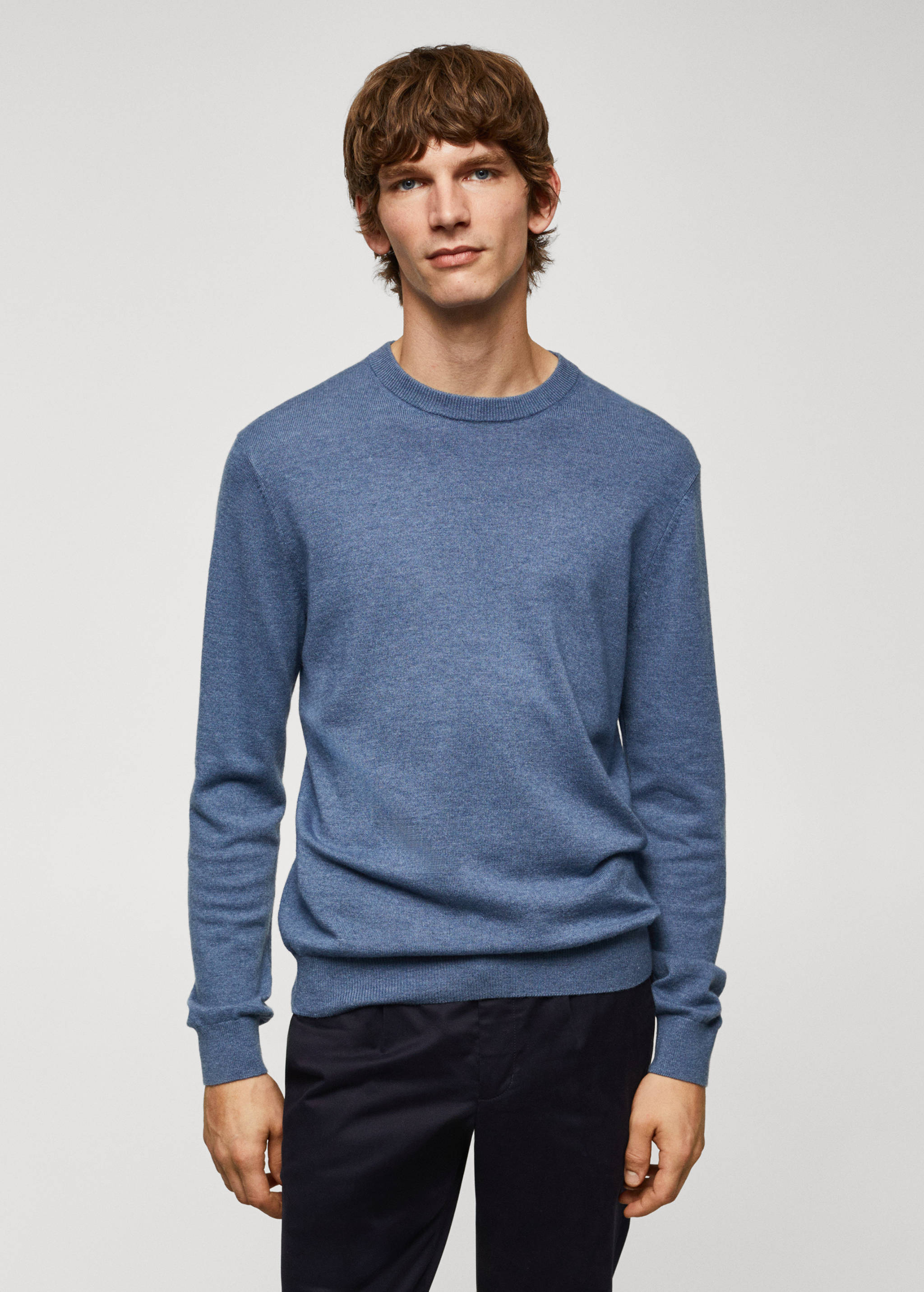 Pull-over maille fine laine mélangée - Plan moyen