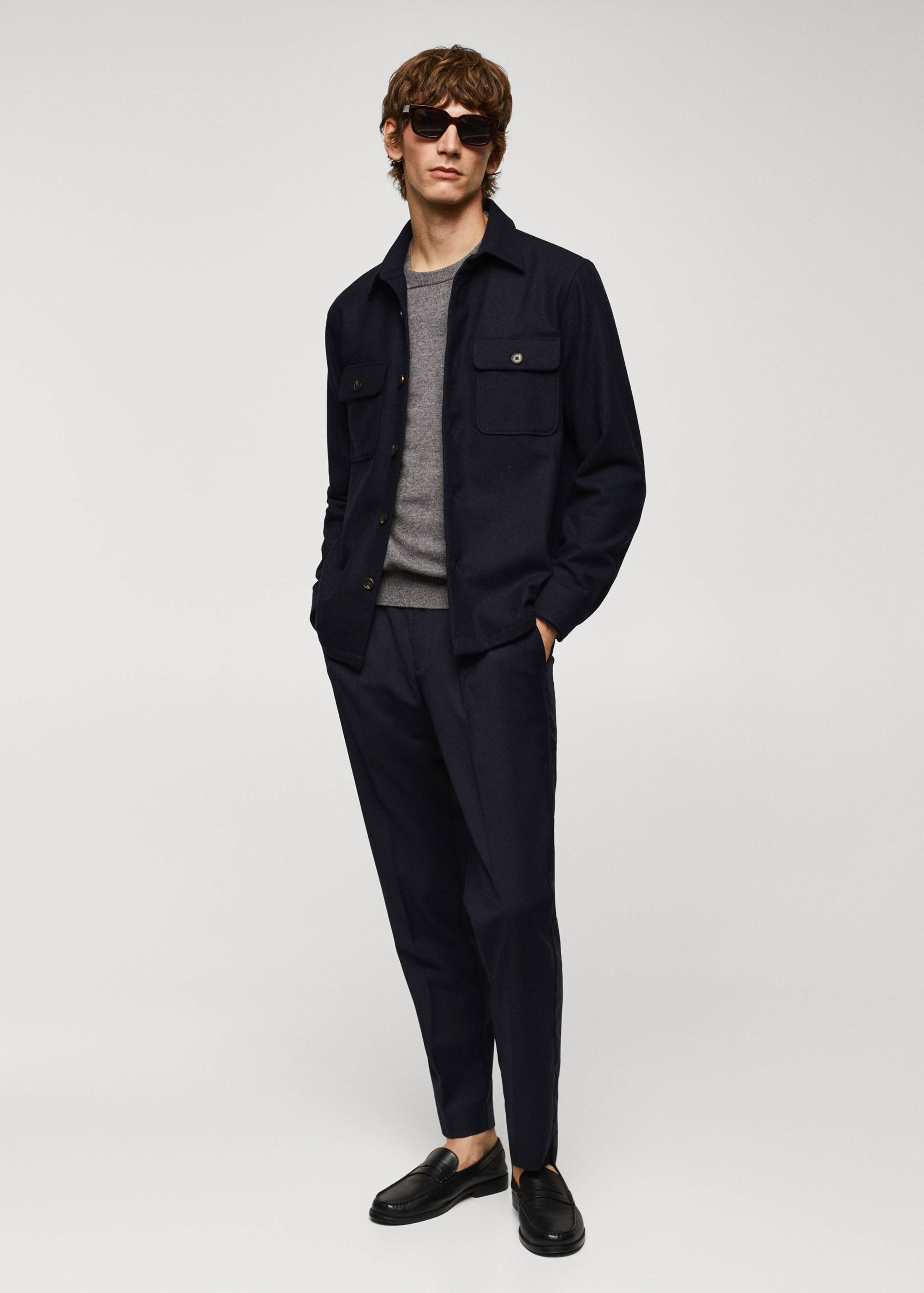 Pull-over maille fine laine mélangée - Plan général