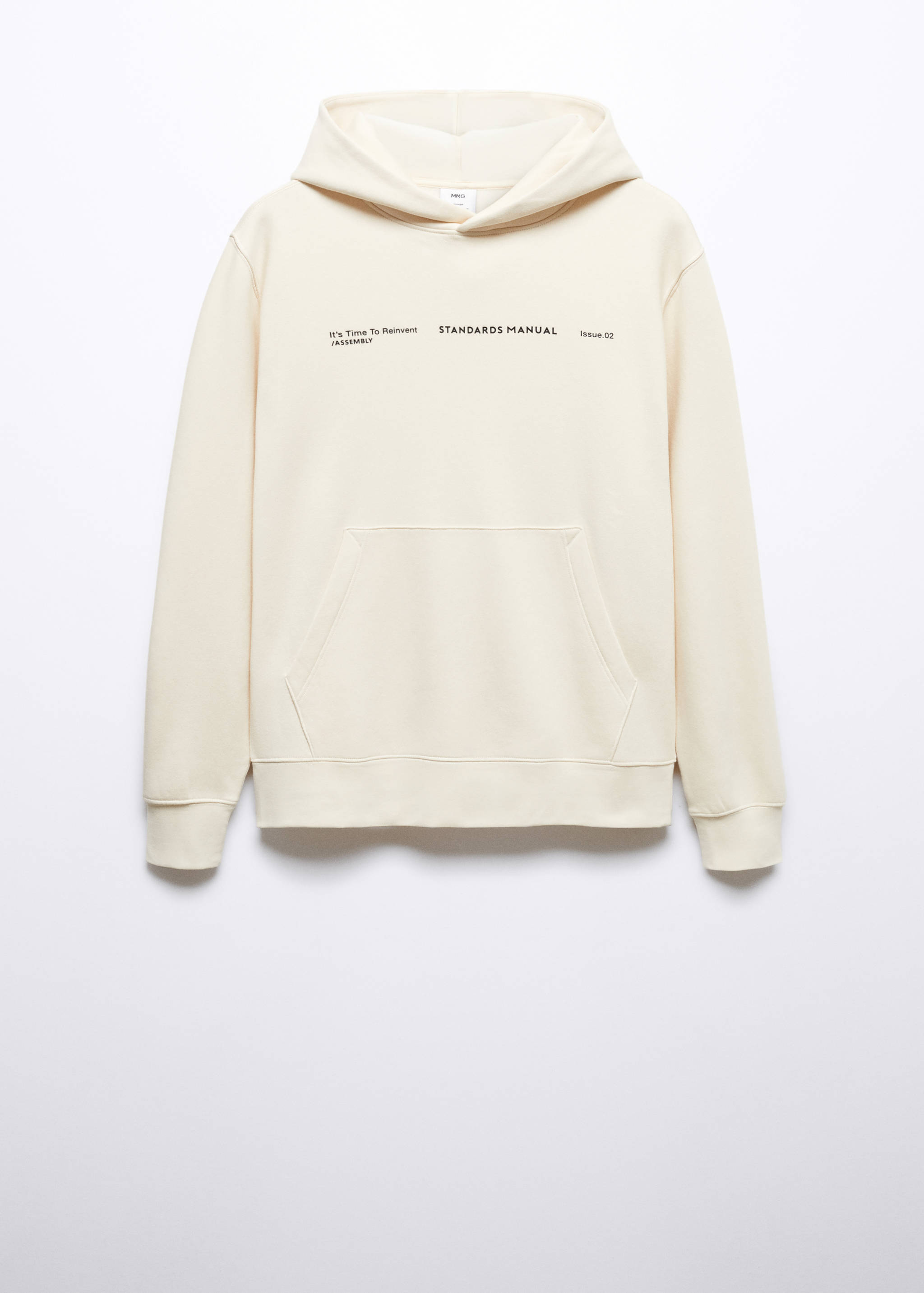 Sweat-shirt capuche coton texte - Article sans modèle