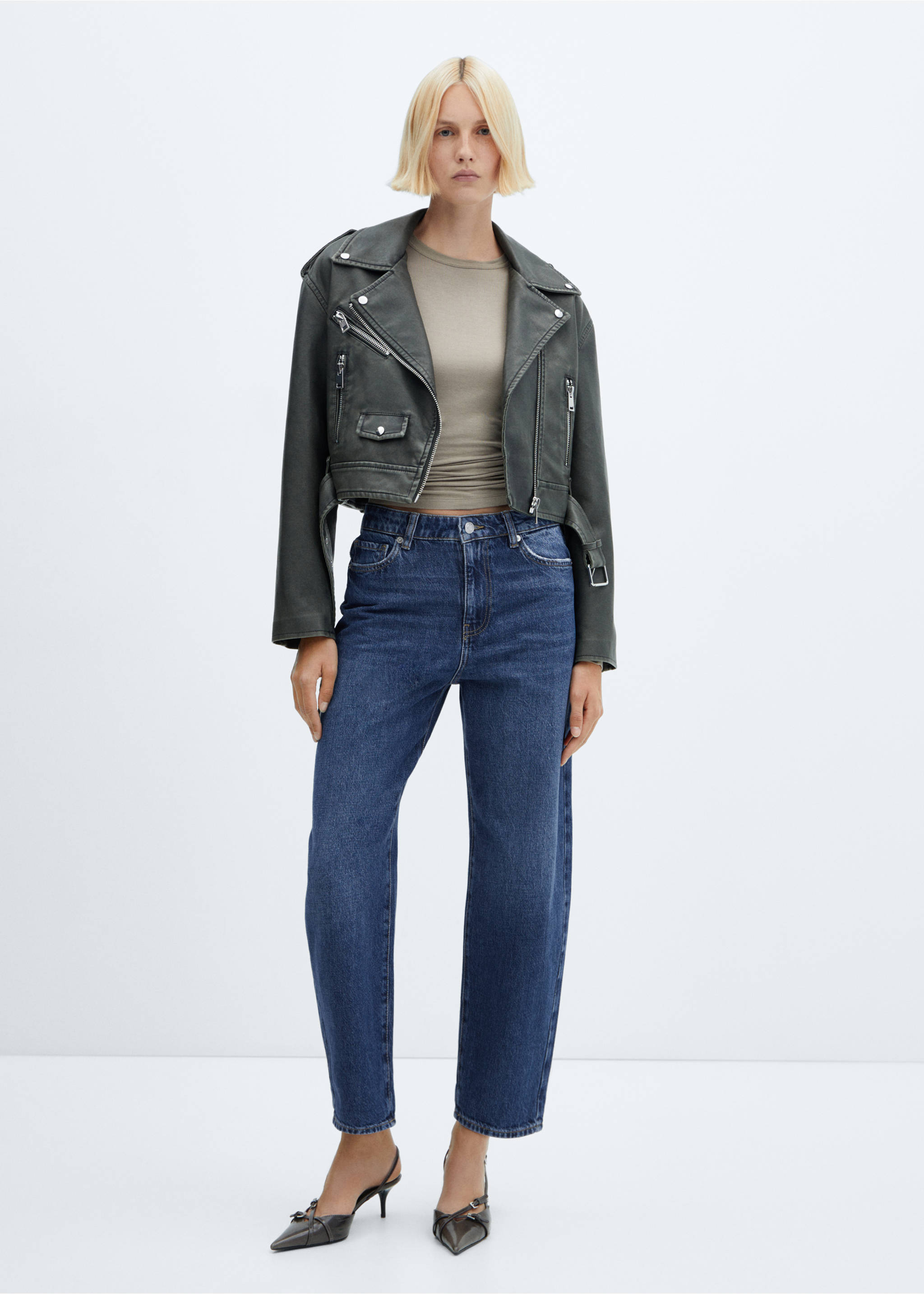 Jeans slouchy tiro alto - Plano general, Azul oscuro. Ref: 57005974-00.