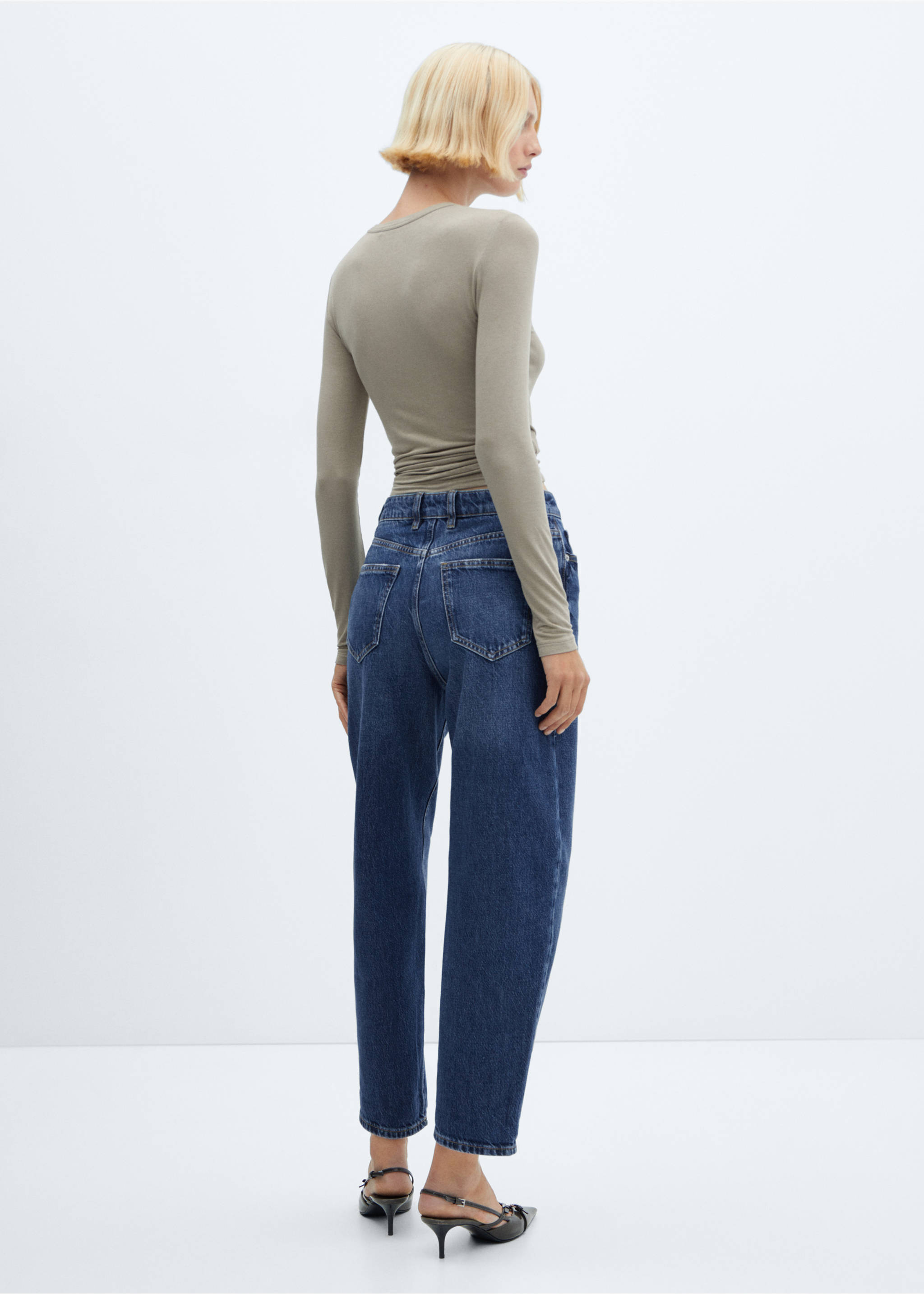 Jeans slouchy tiro alto - Reverso del artículo, Azul oscuro. Ref: 57005974-00.
