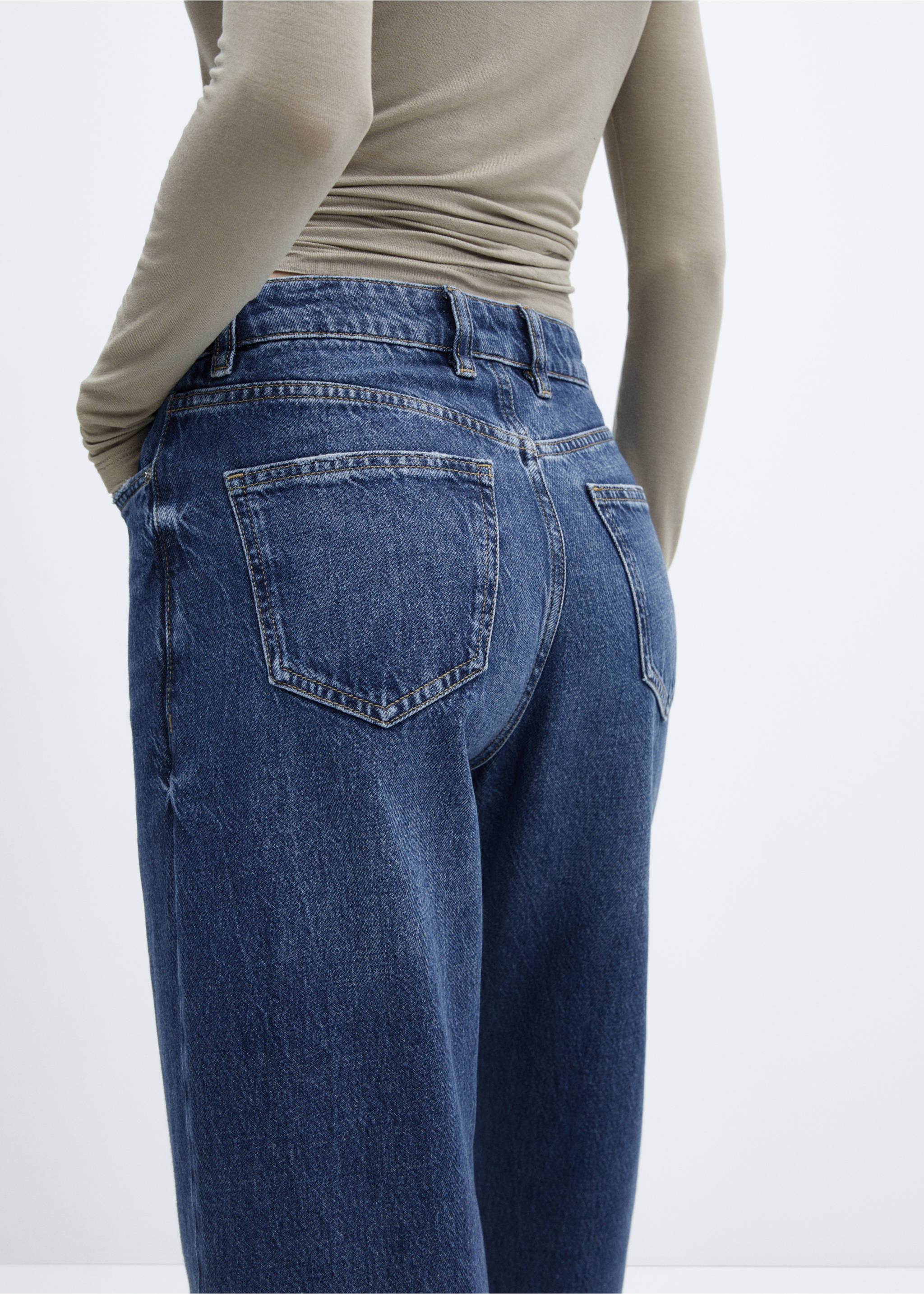 Jeans slouchy tiro alto - Detalle del artículo 2, Azul oscuro. Ref: 57005974-00.