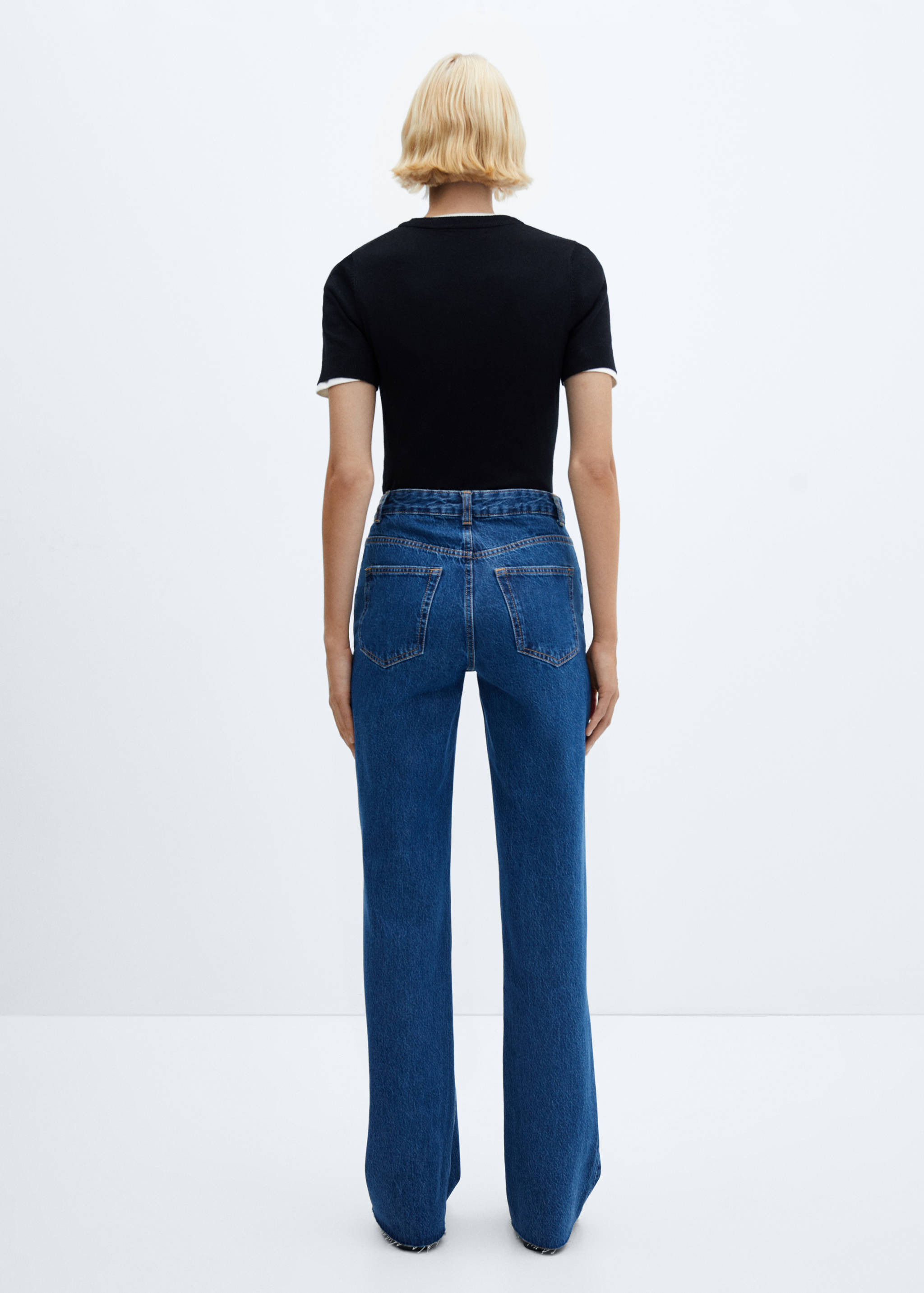 Wide leg mid-rise jeans - Reverse of the article
