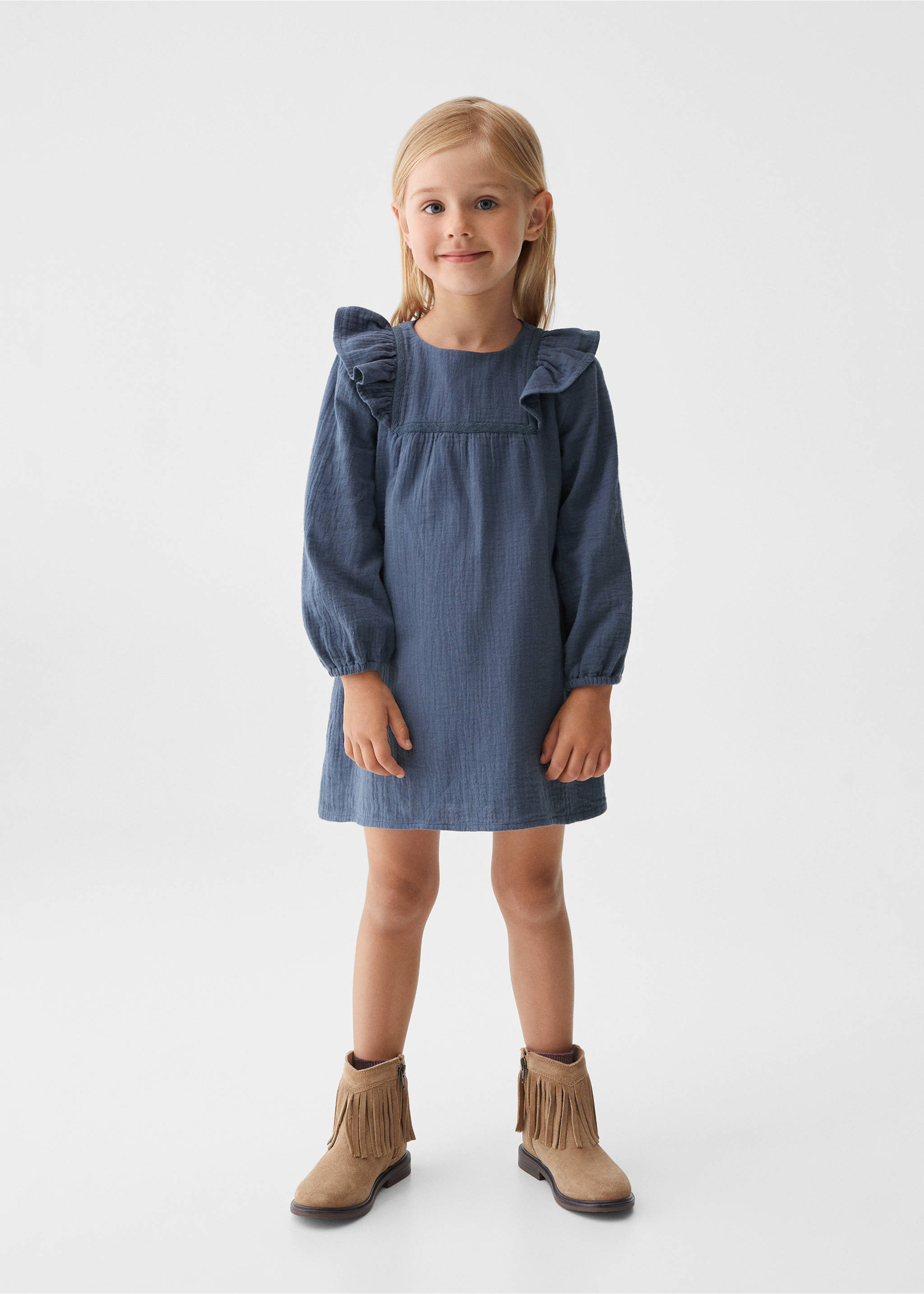 Cotton-blend dress - General plane, China Blue. Ref: 57005984-00.