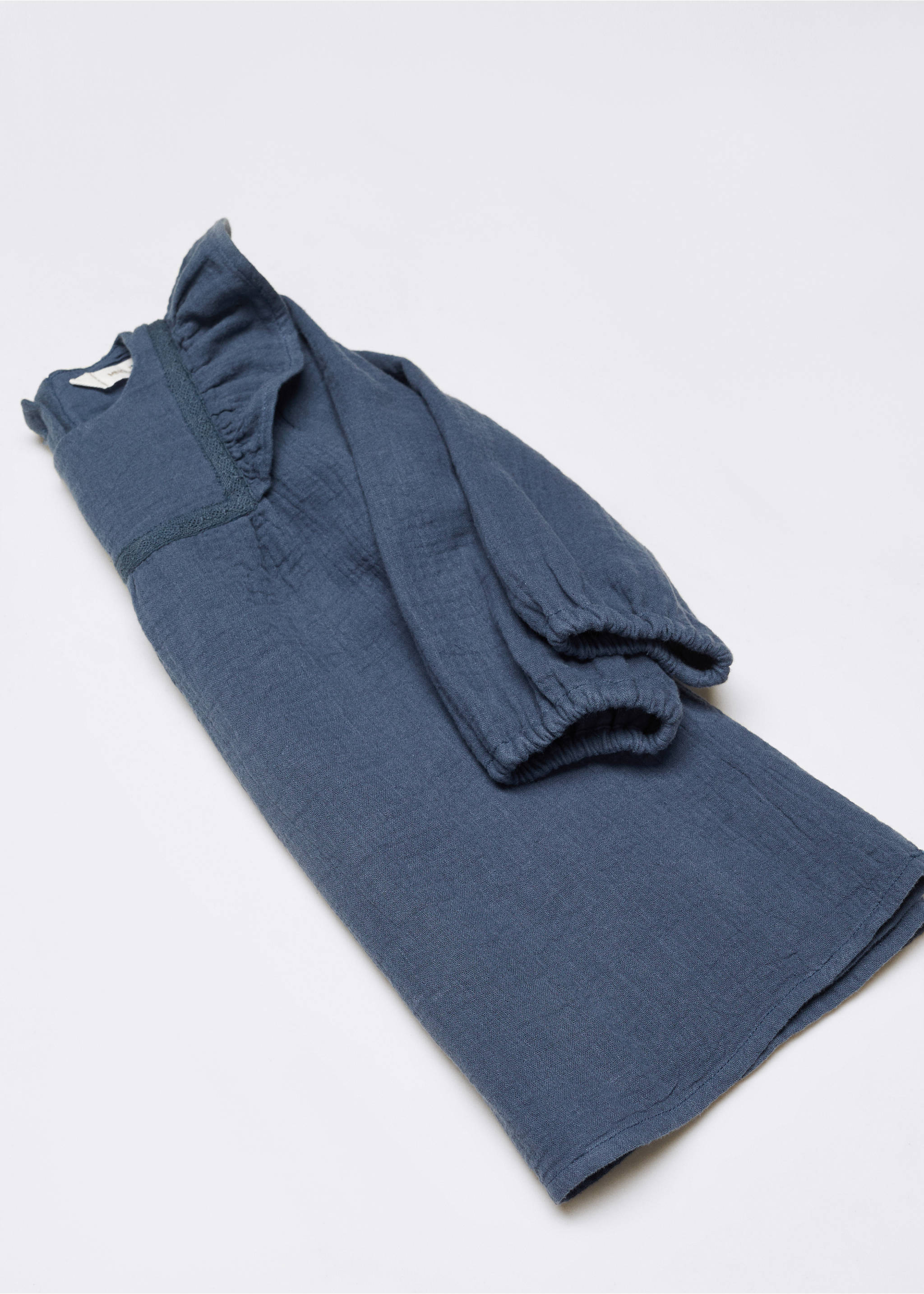Cotton-blend dress - Details of the article 8, China Blue. Ref: 57005984-00.