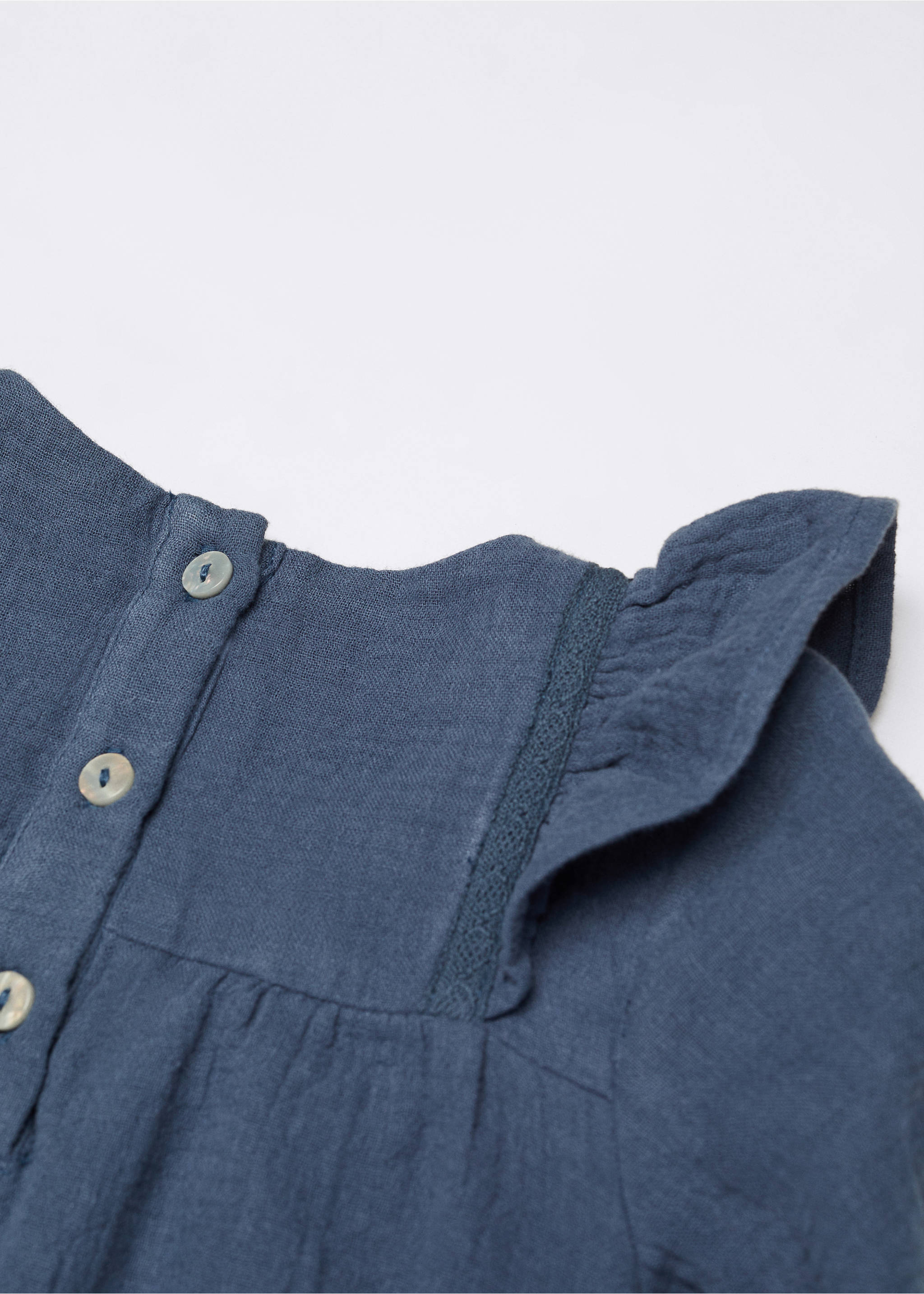 Cotton-blend dress - Details of the article 0, China Blue. Ref: 57005984-00.