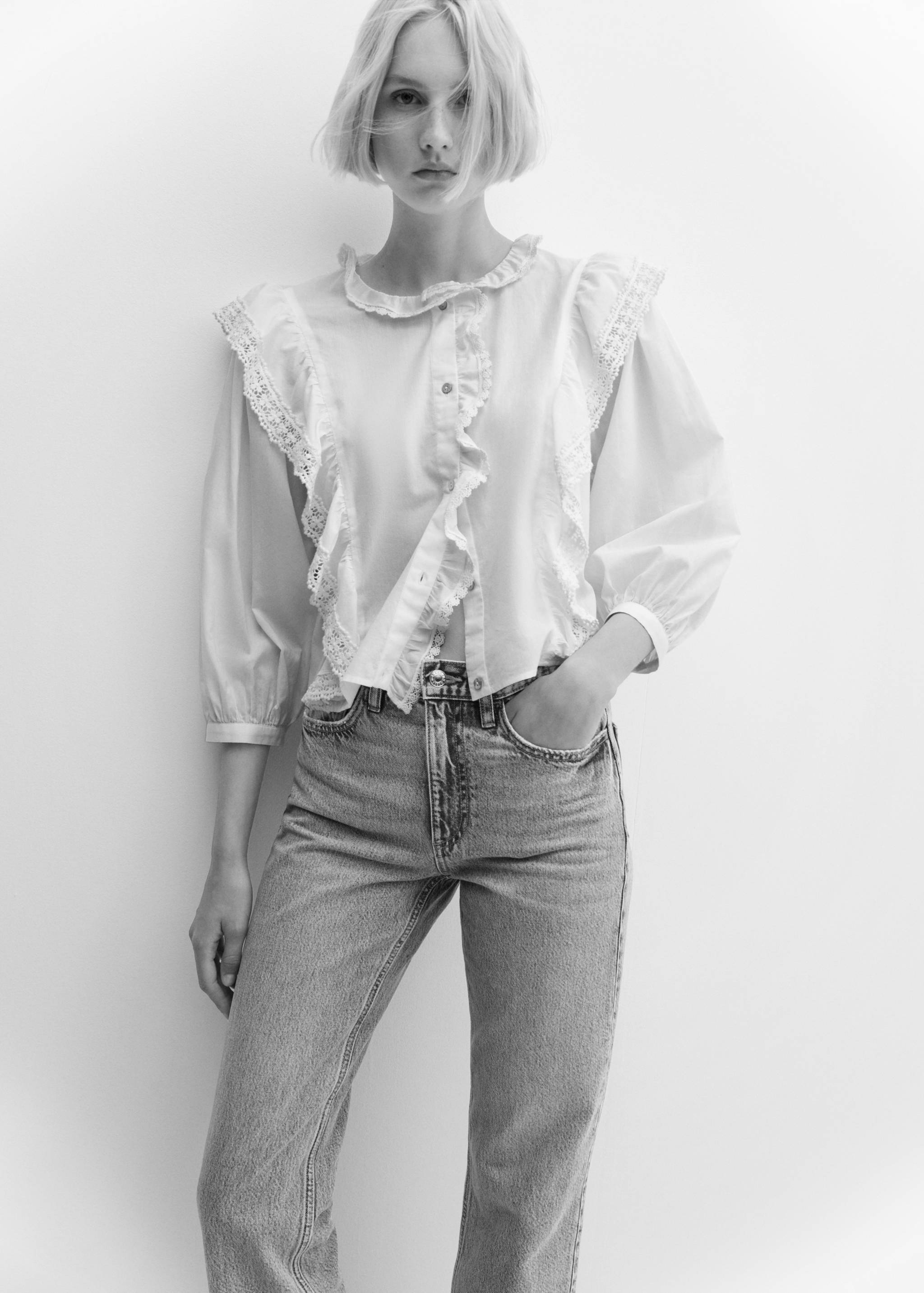 Кружевная блузка с воланами - Деталь изделия 2