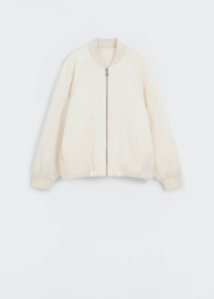 Quilted bomber jacket — Ecru