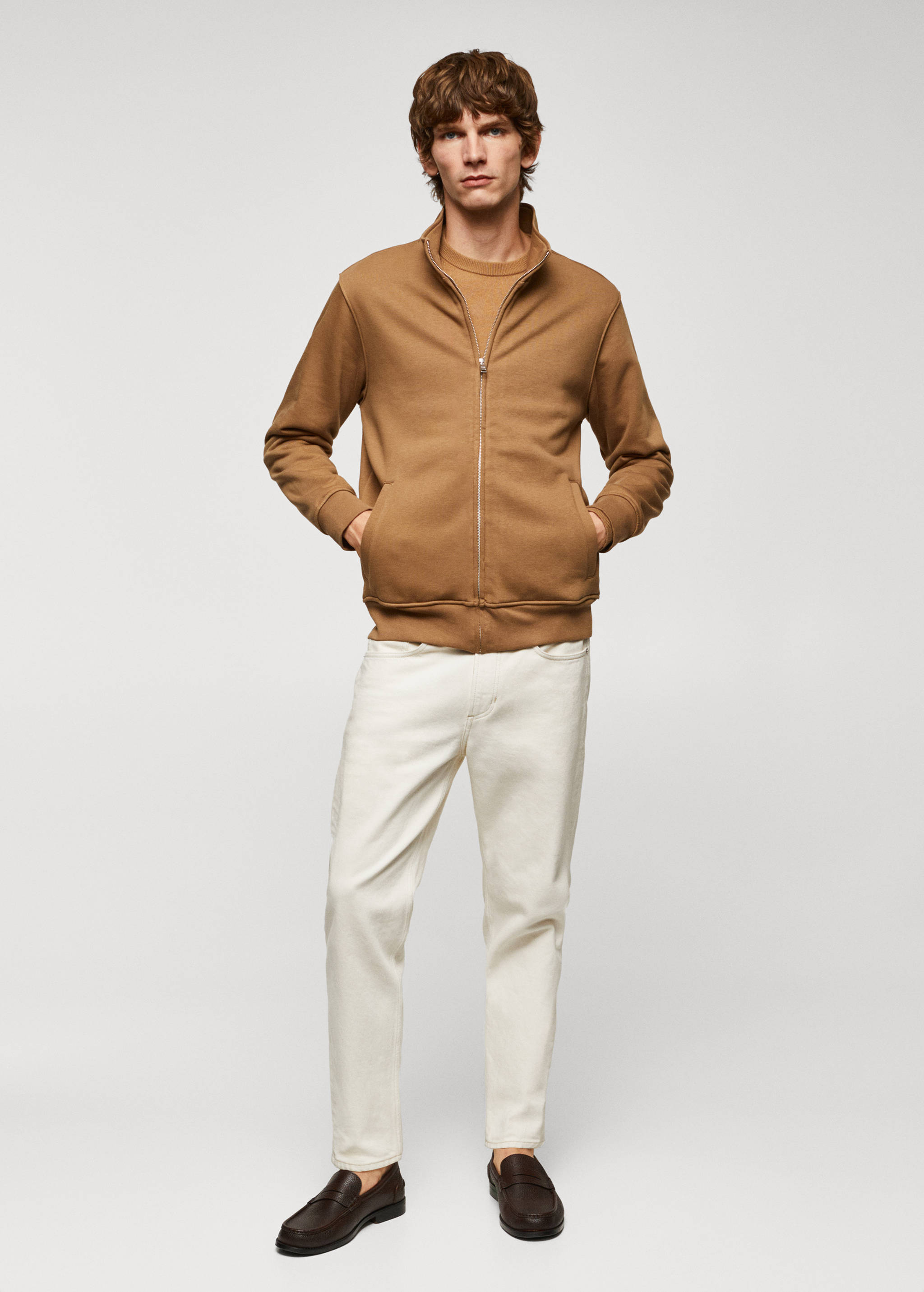 Zipper cotton sweater - General plane