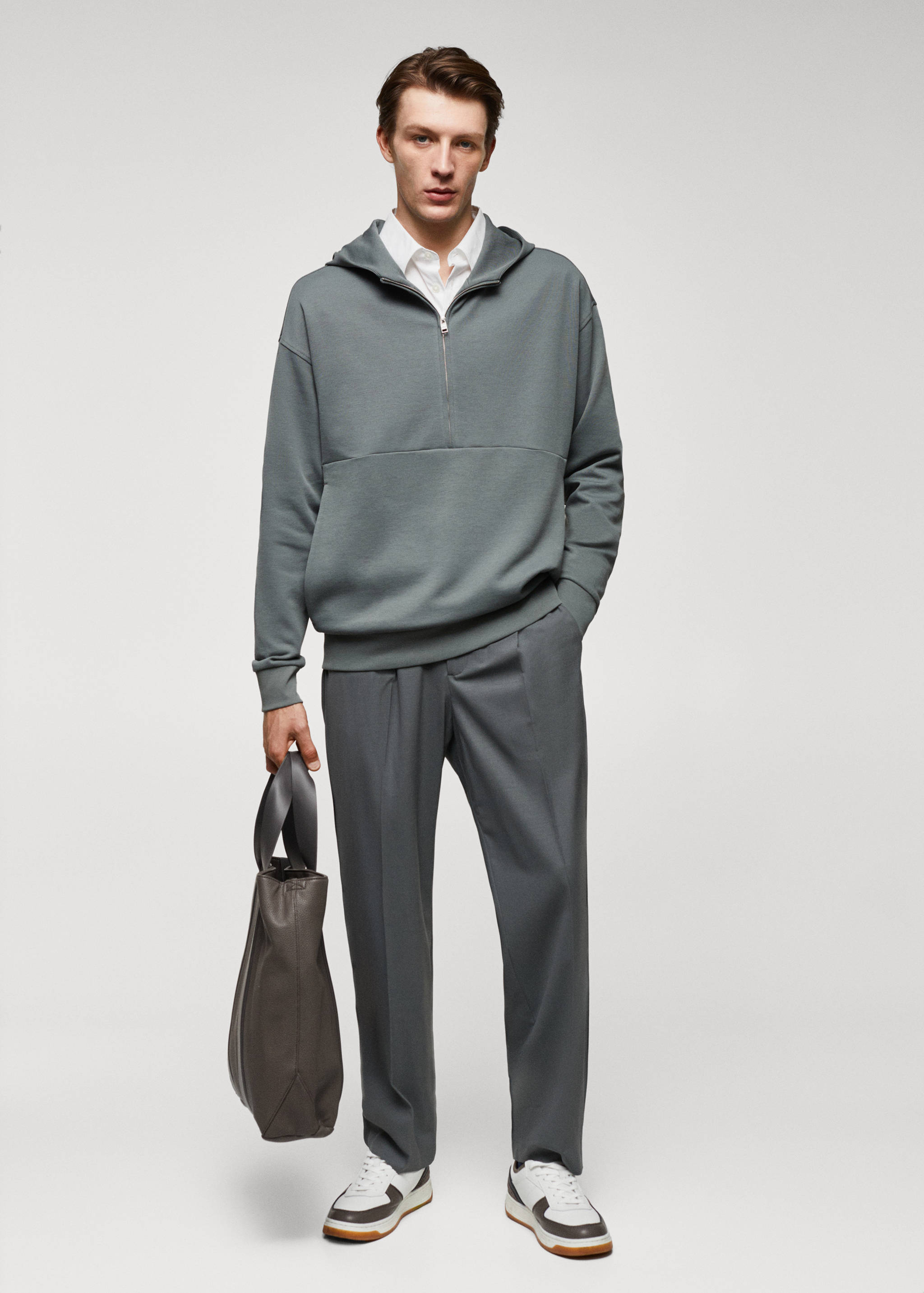 Хлопковая толстовка оверсайз с молнией - Общий план