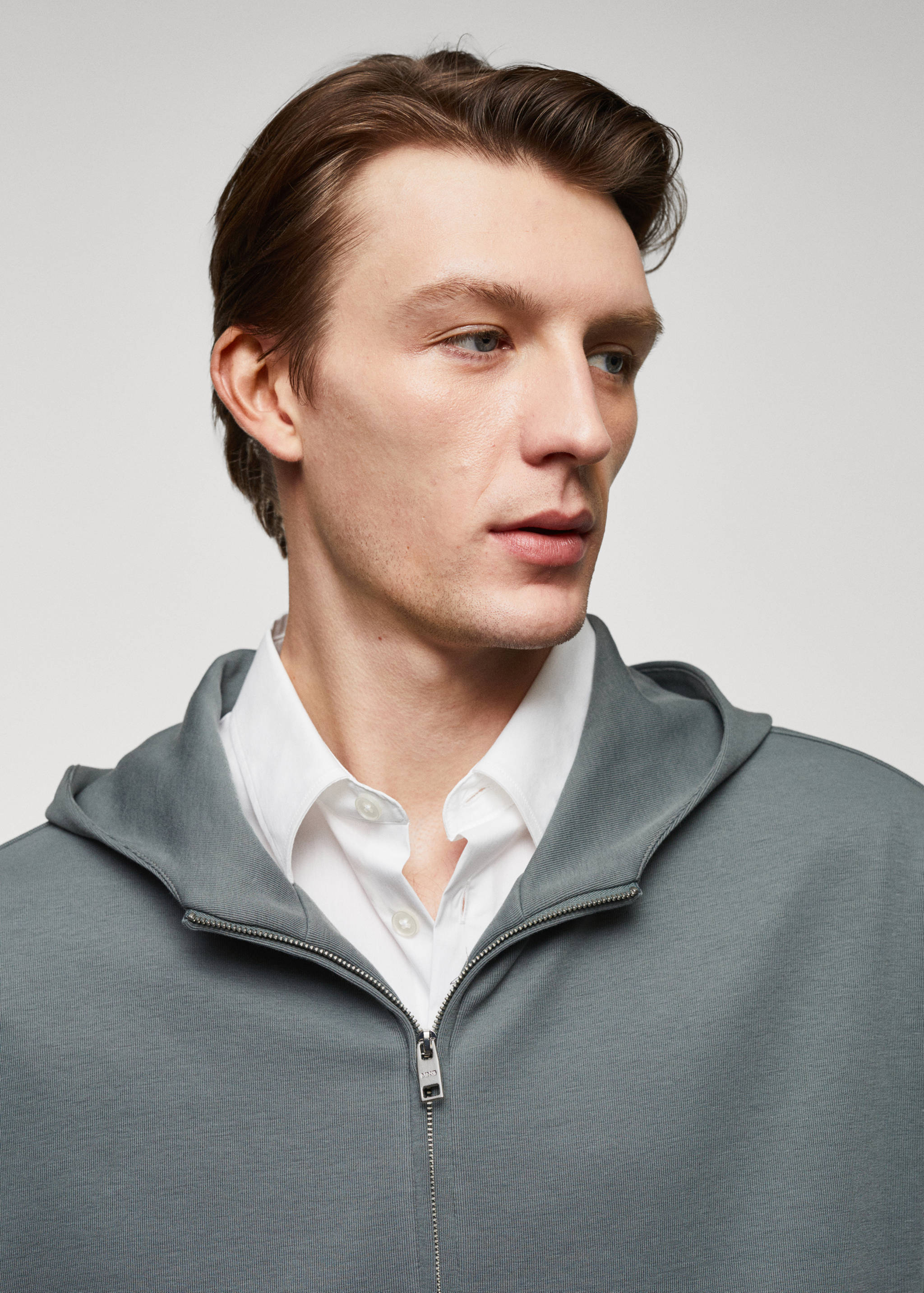 Хлопковая толстовка оверсайз с молнией - Деталь изделия 1