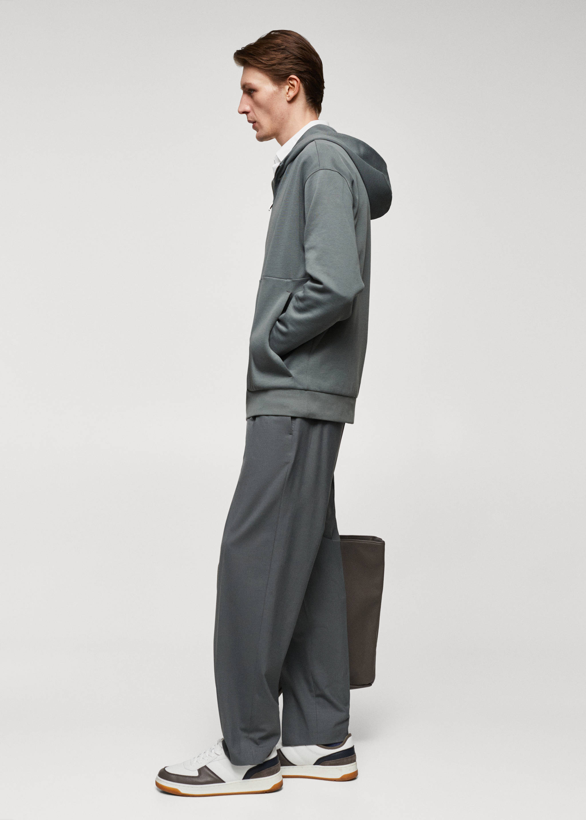 Хлопковая толстовка оверсайз с молнией - Деталь изделия 2