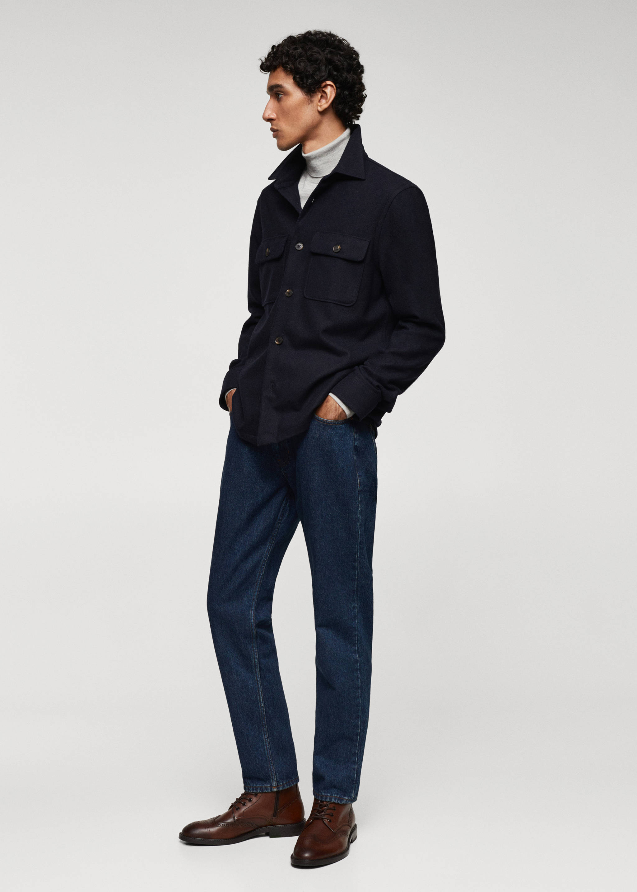 Die-cut leather ankle boots - General plane