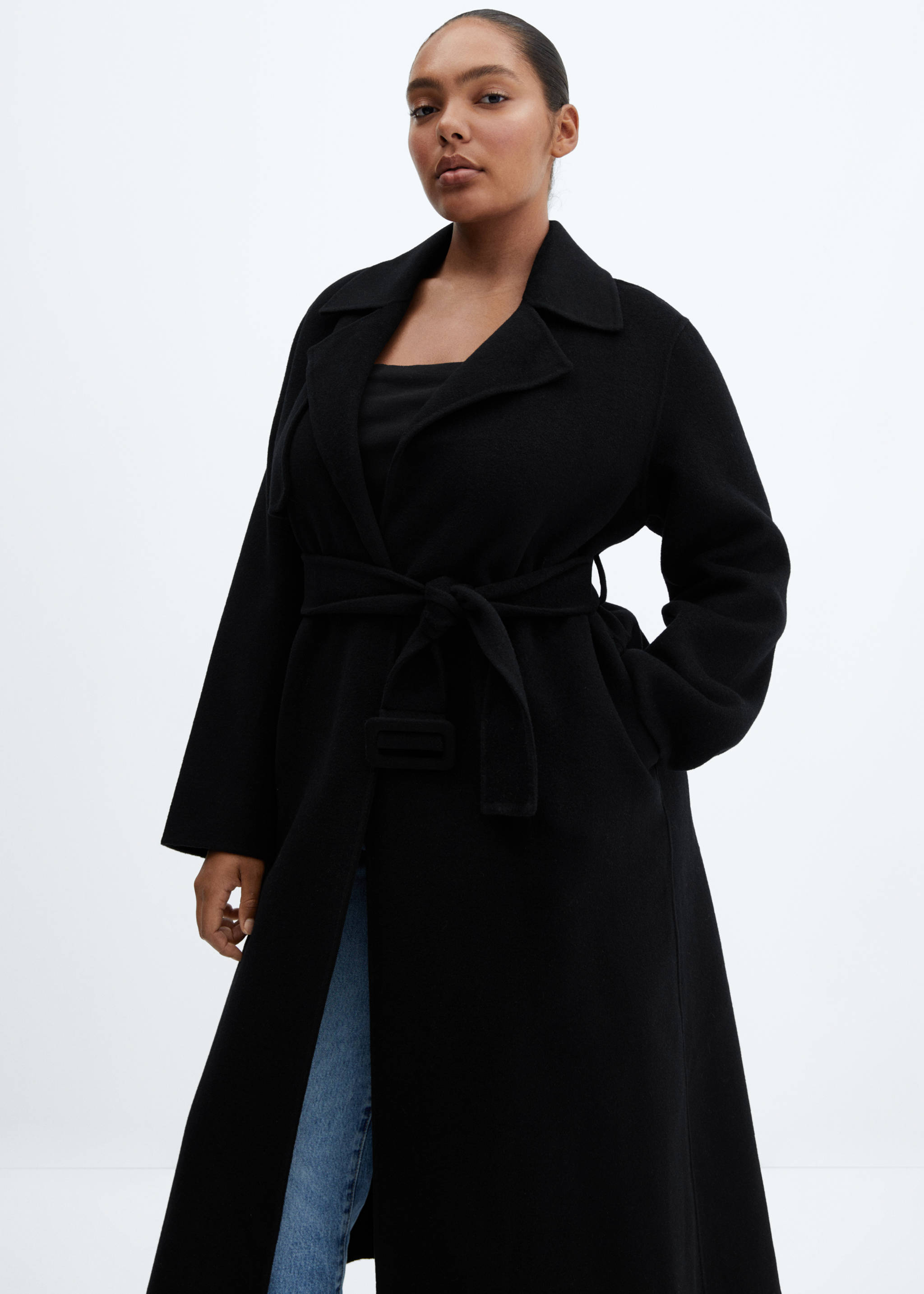 Handmade wool coat with belt - Details of the article 5