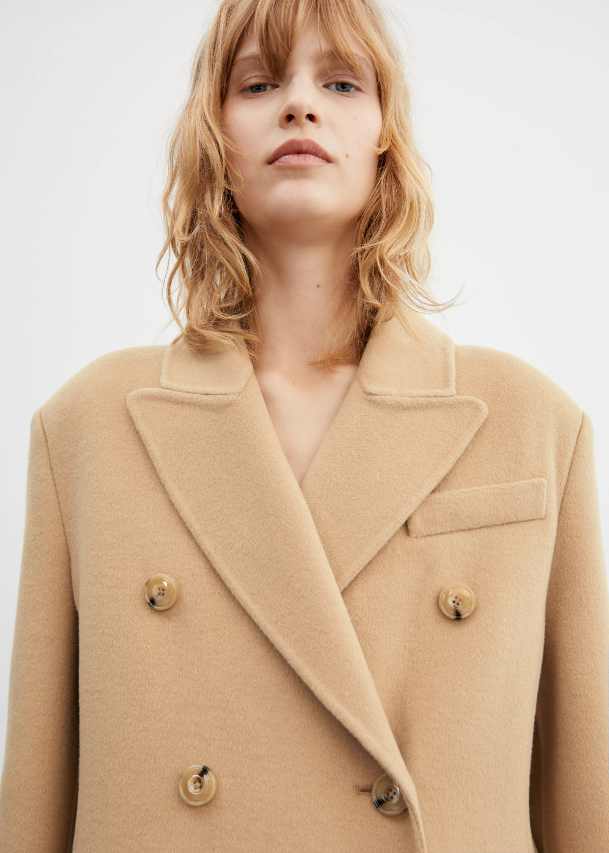 Double-breasted virgin wool coat - Details of the article 1
