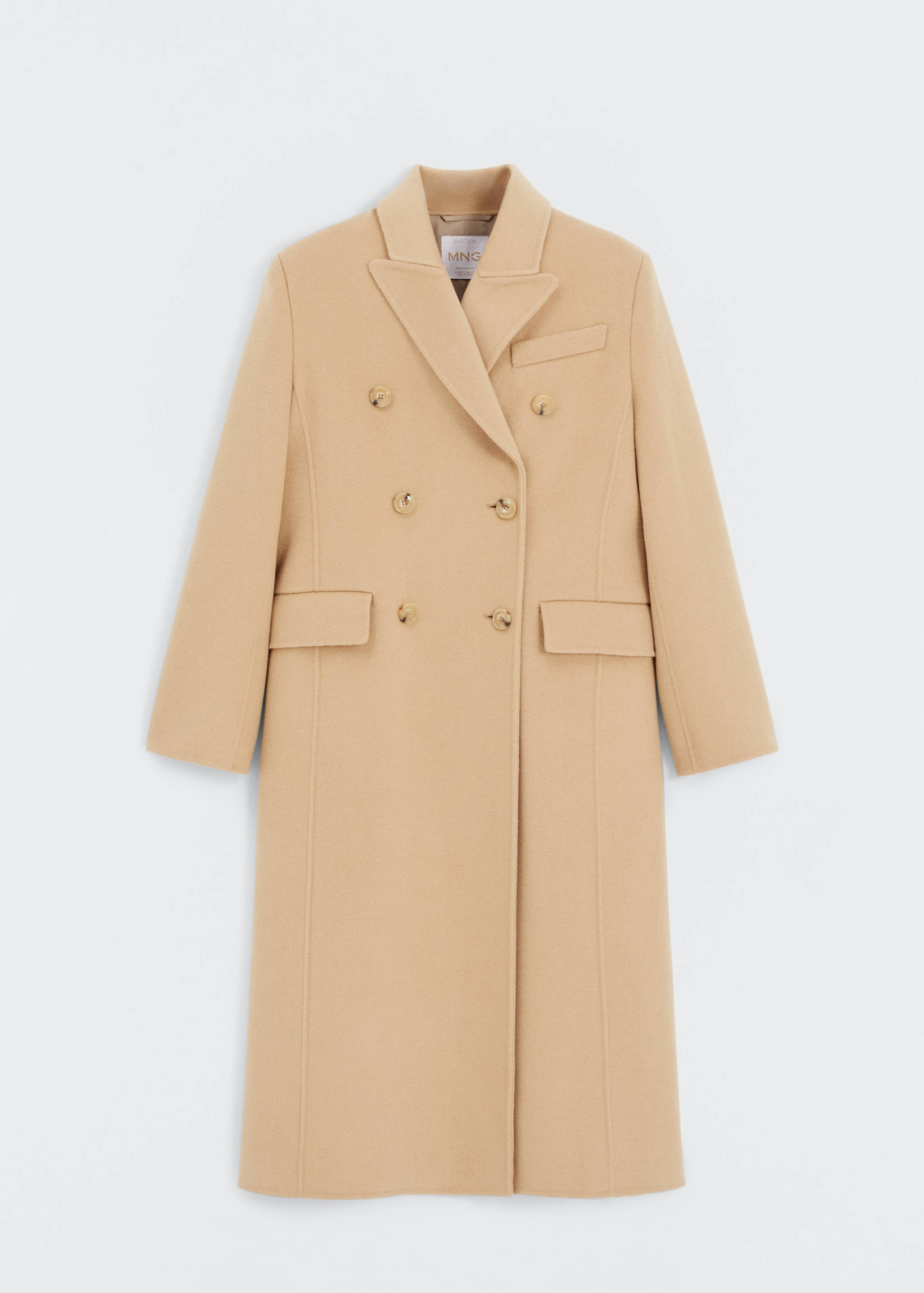 Double-breasted virgin wool coat - Article without model