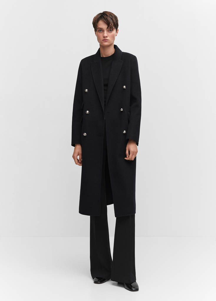 Handmade buttoned wool coat — Navy