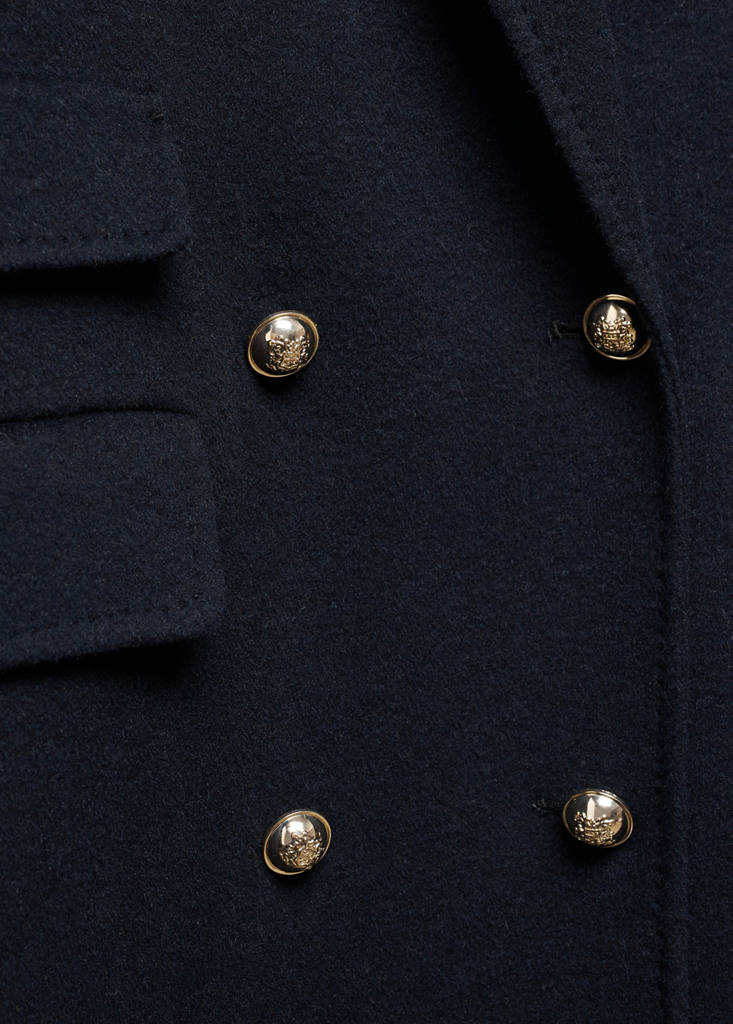 Handmade buttoned wool coat — Navy