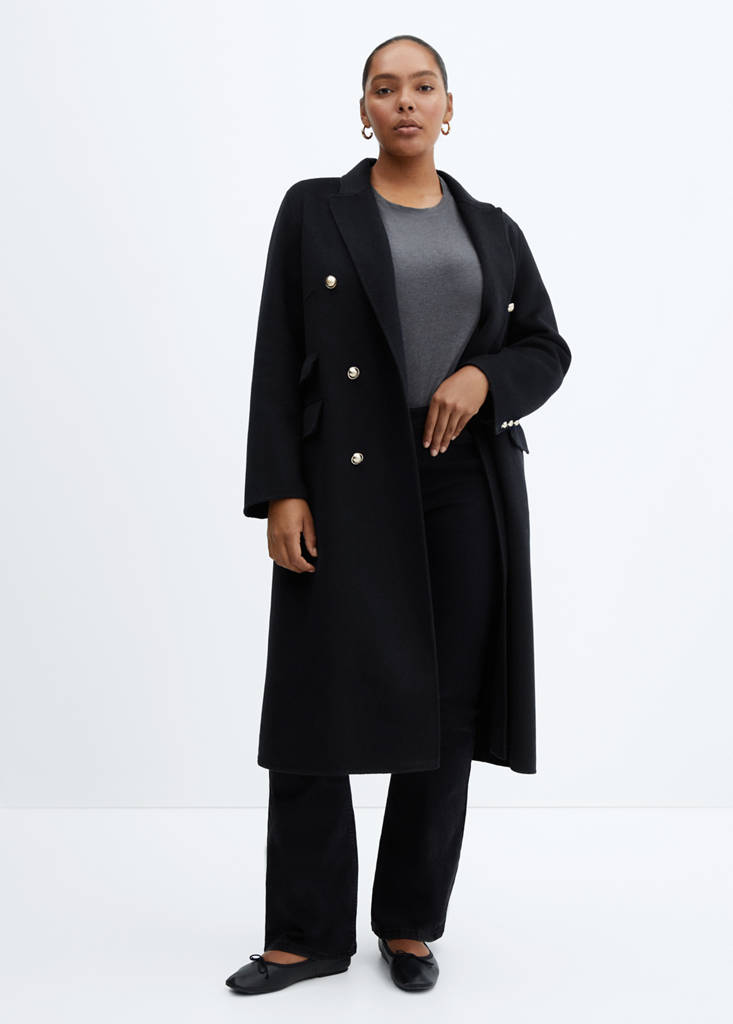 Handmade buttoned wool coat — Navy