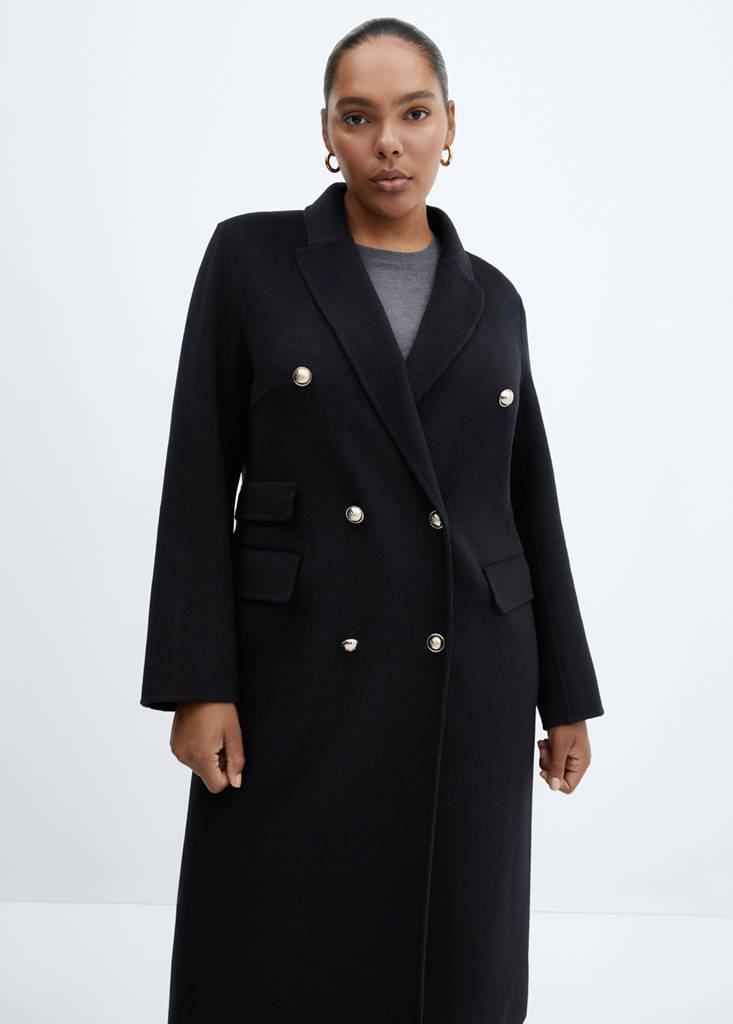 Handmade buttoned wool coat — Navy
