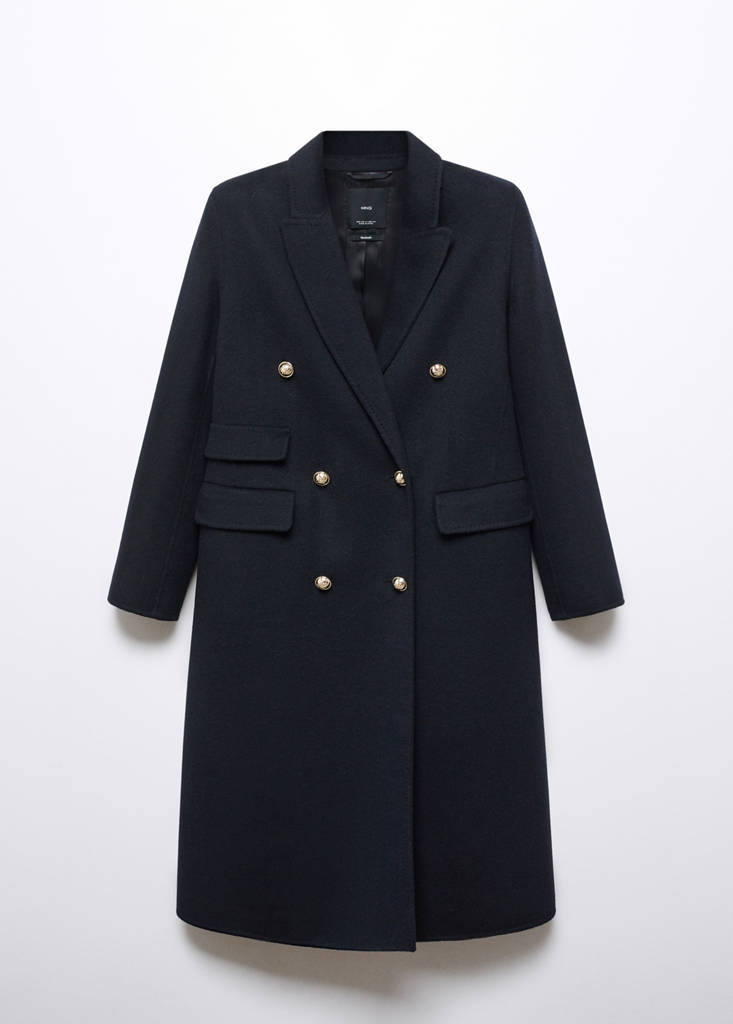 Handmade buttoned wool coat — Navy