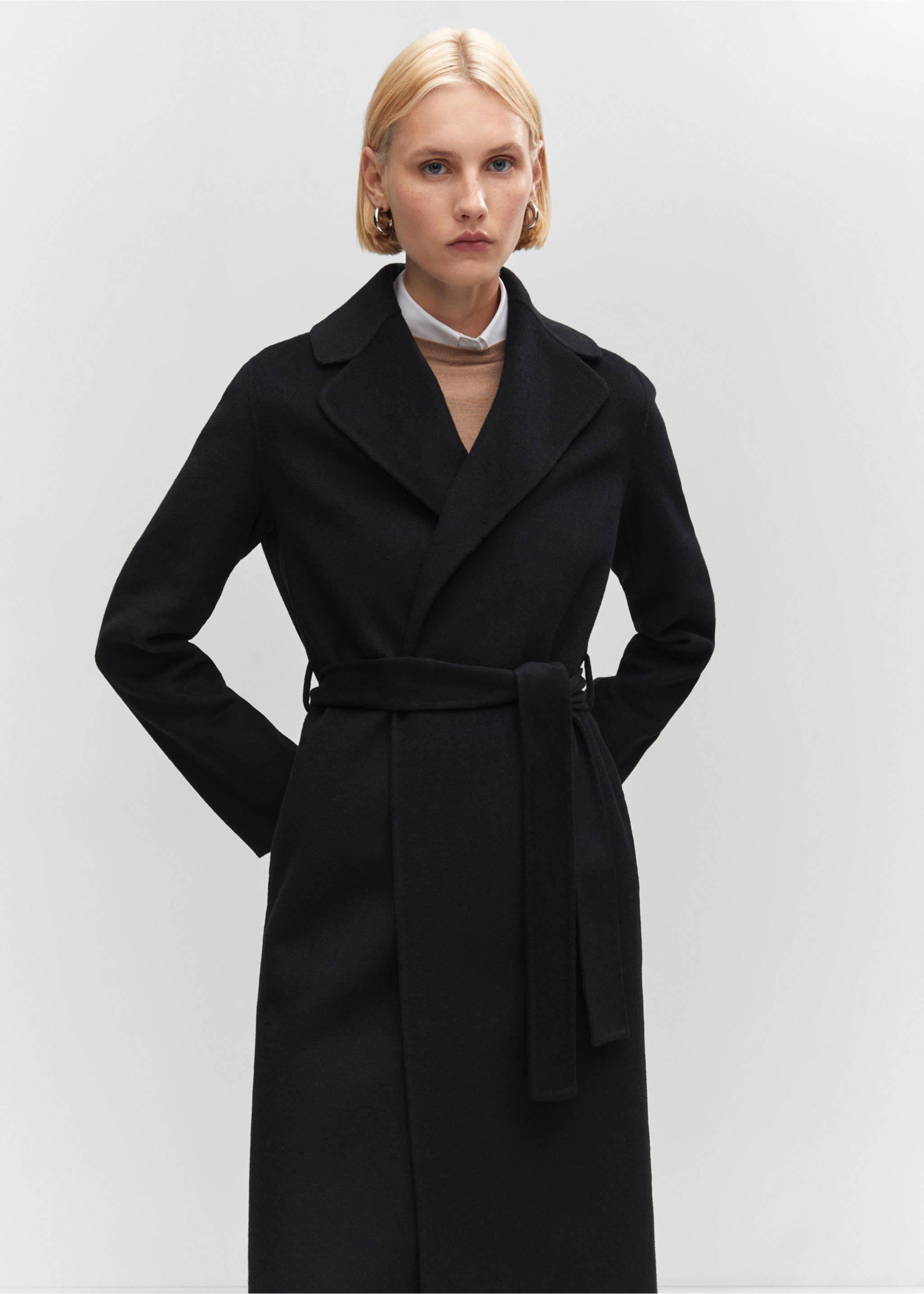 Handmade wool coat - Medium plane, Black. Ref: 57006722-00.