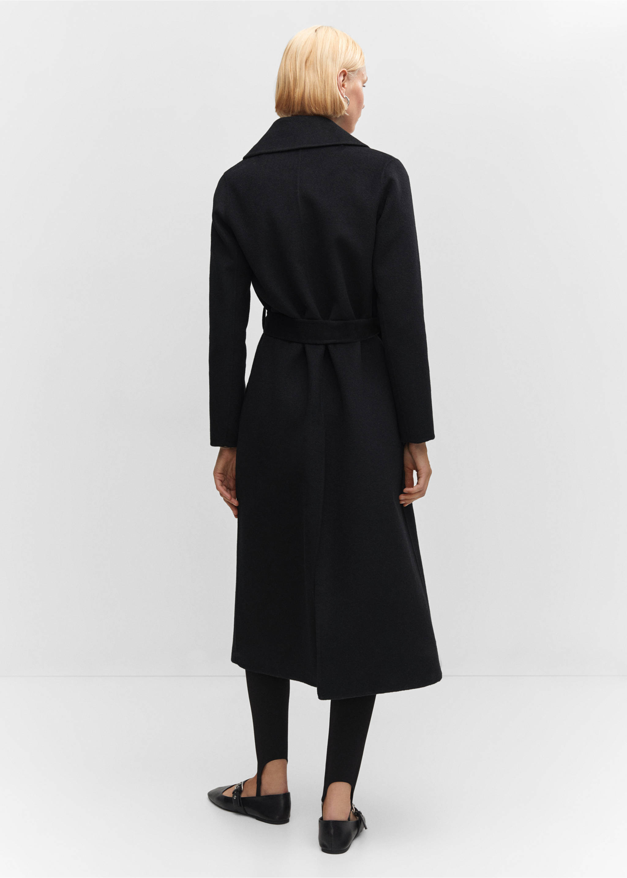 Handmade wool coat - Reverse of the article, Black. Ref: 57006722-00.