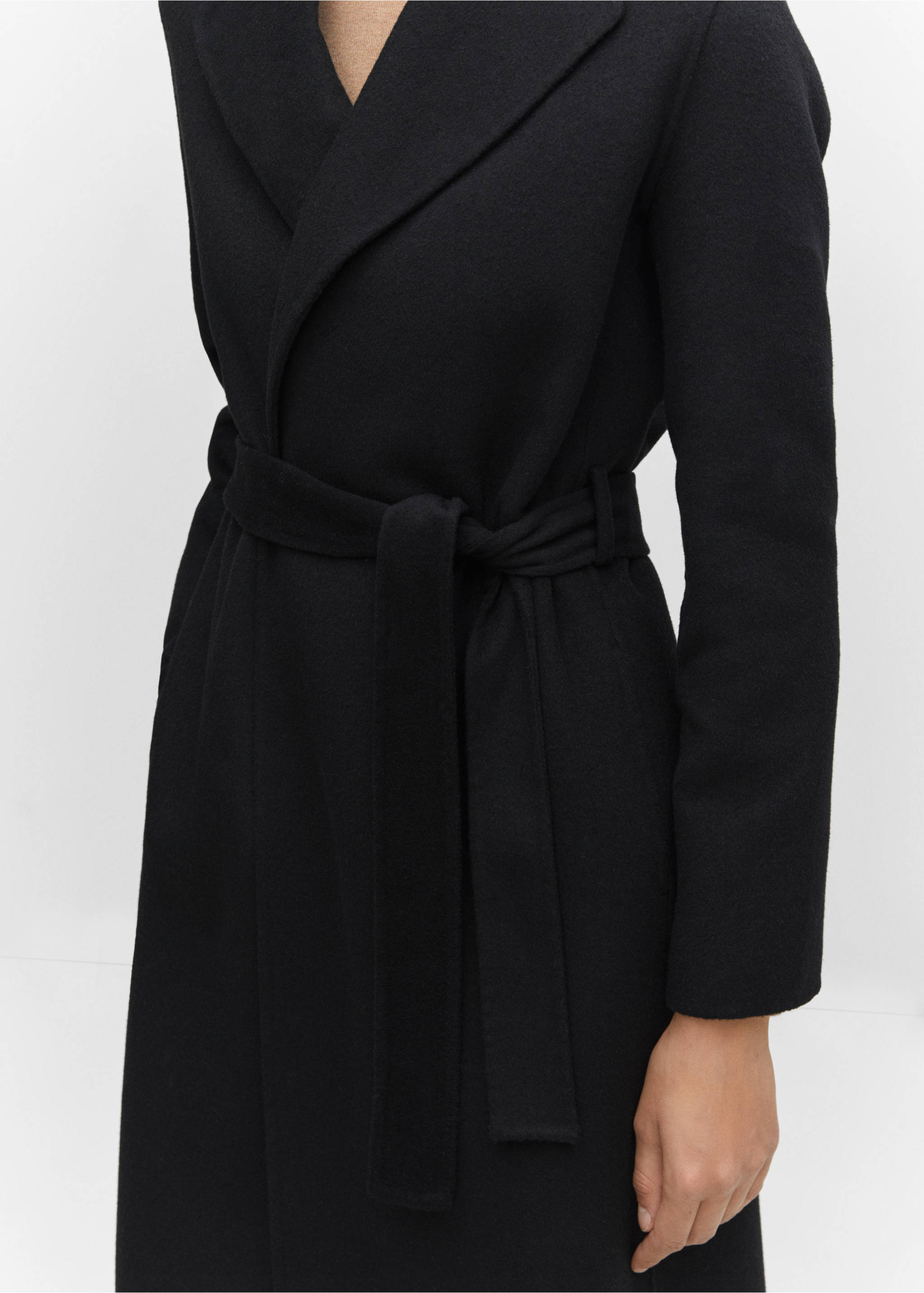 Handmade wool coat - Details of the article 3, Black. Ref: 57006722-00.