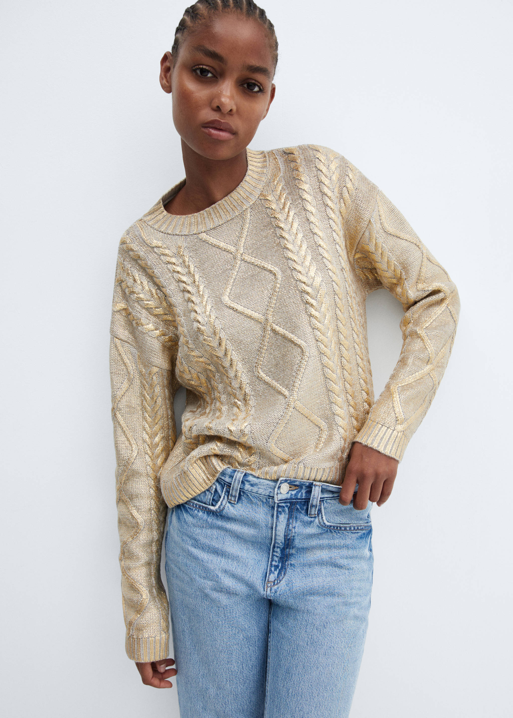 Pull-over torsadé foil - Plan moyen