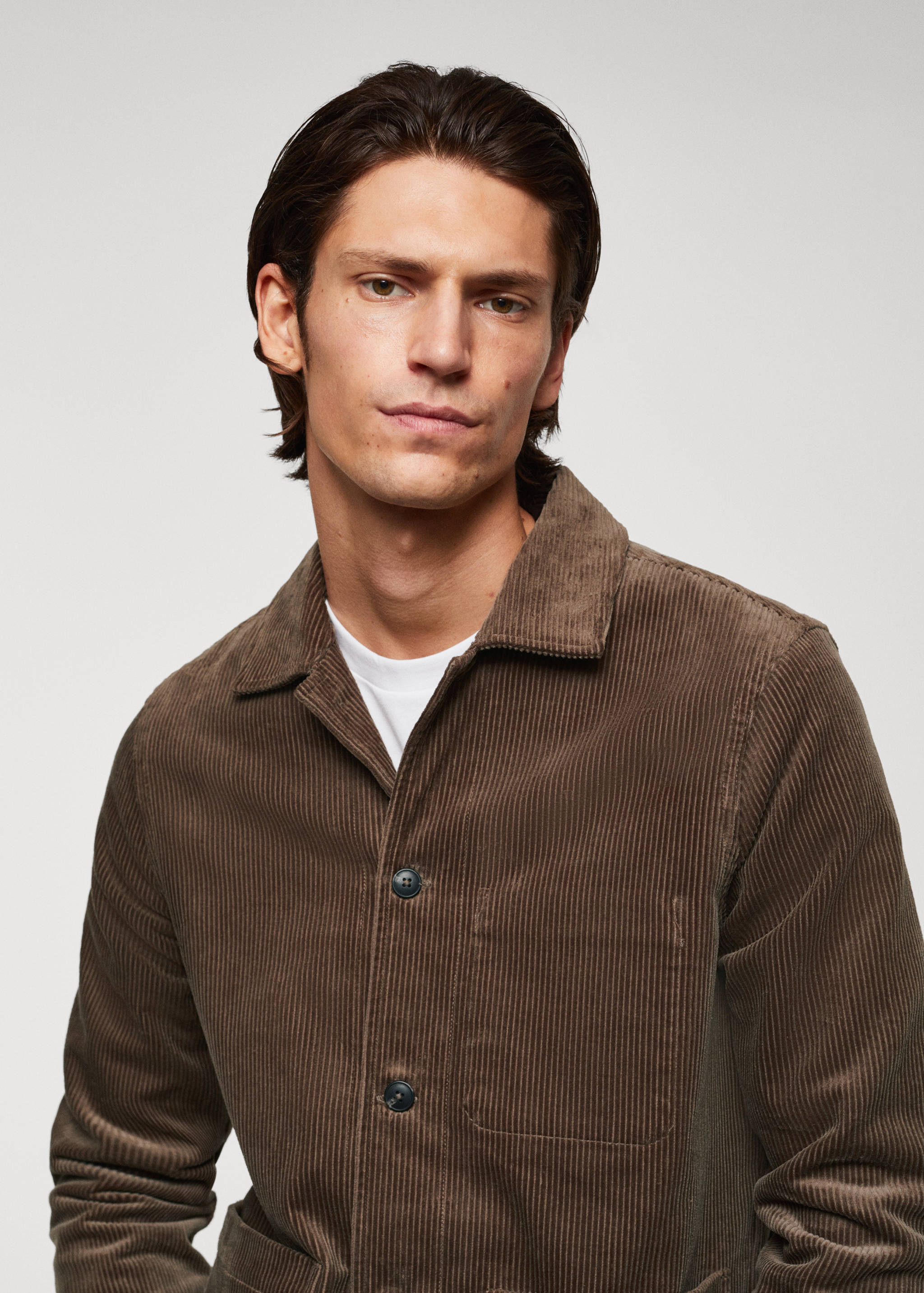 Вельветовая верхняя рубашка с карманами - Деталь изделия 1