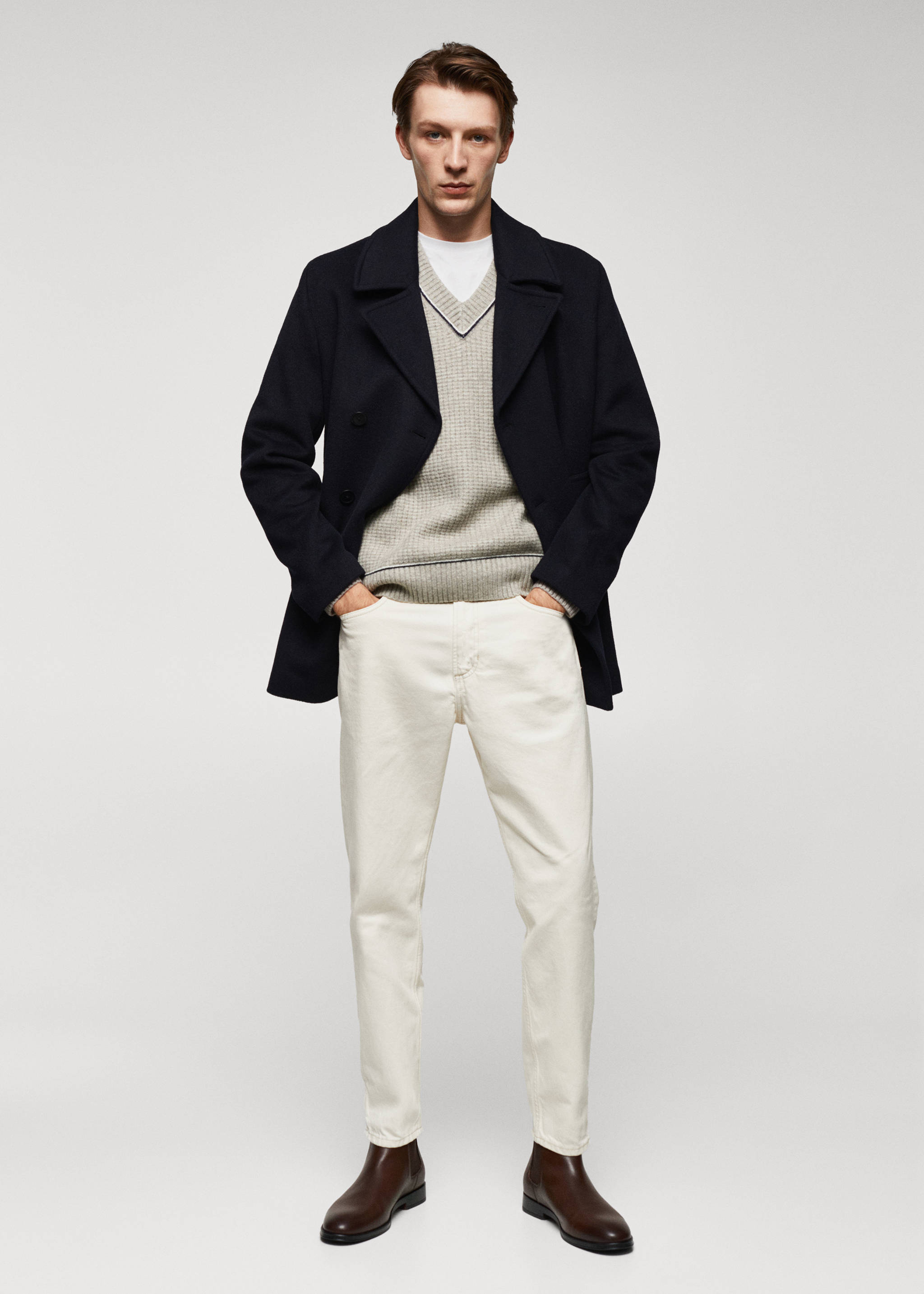 Pull-over col en V structuré - Plan général