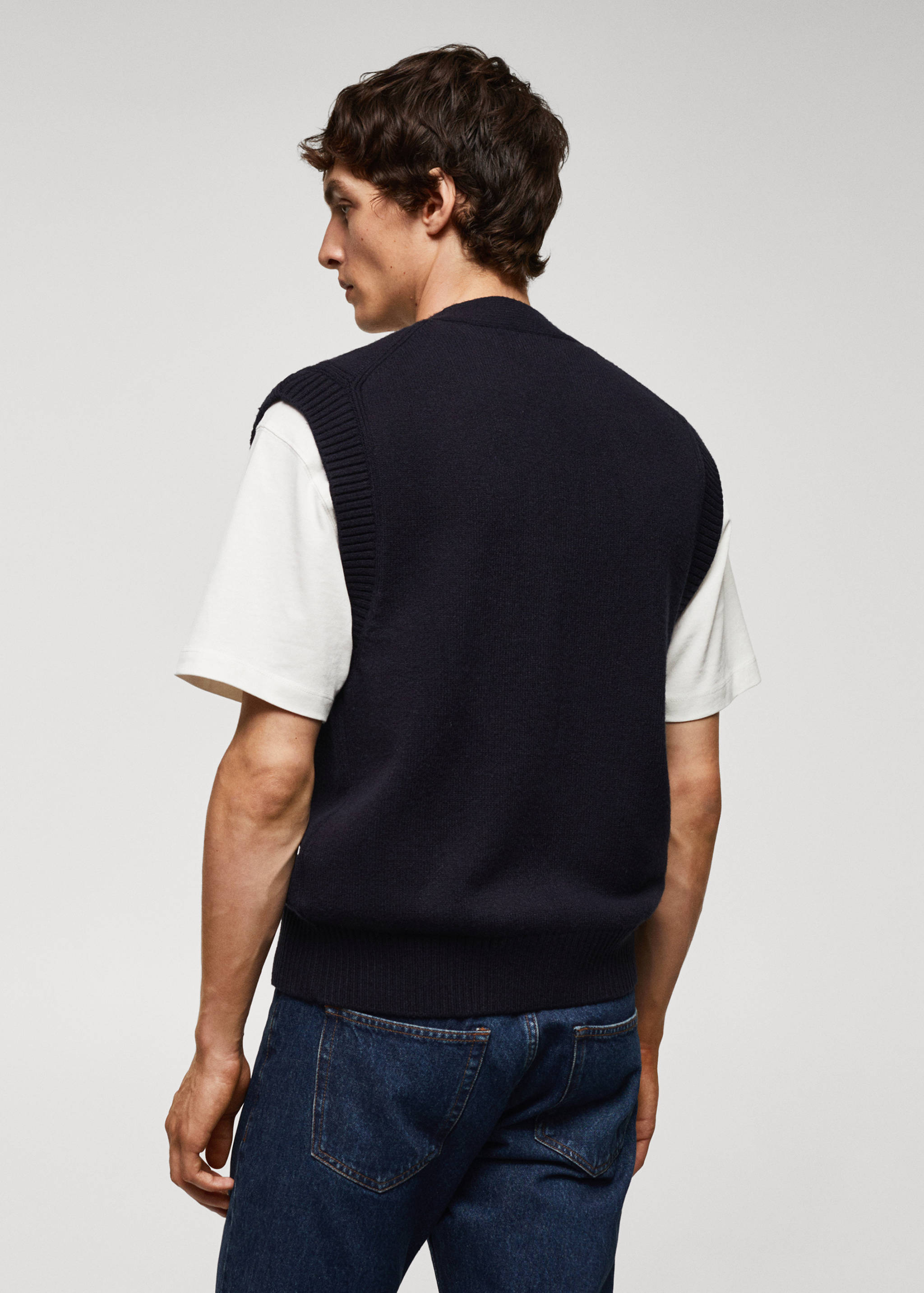 Gilet maille laine mélangée - Verso de l’article