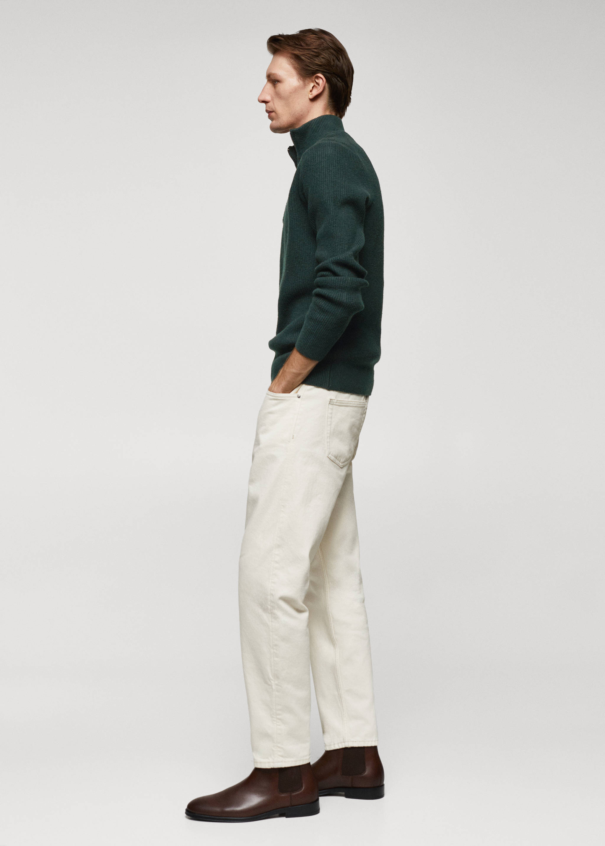 Ribbed sweater with zip - Details of the article 2