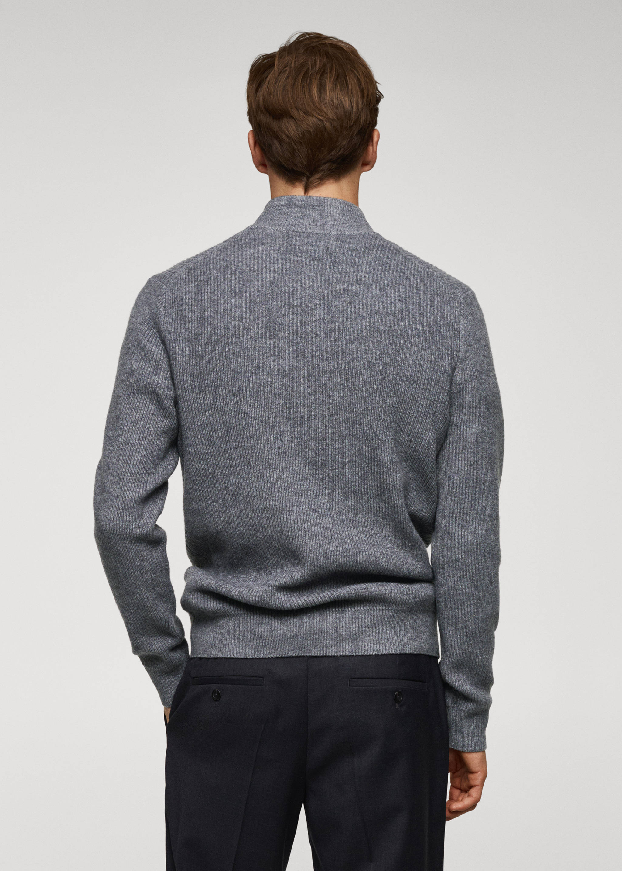 Ribbed sweater with zip - Reverse of the article