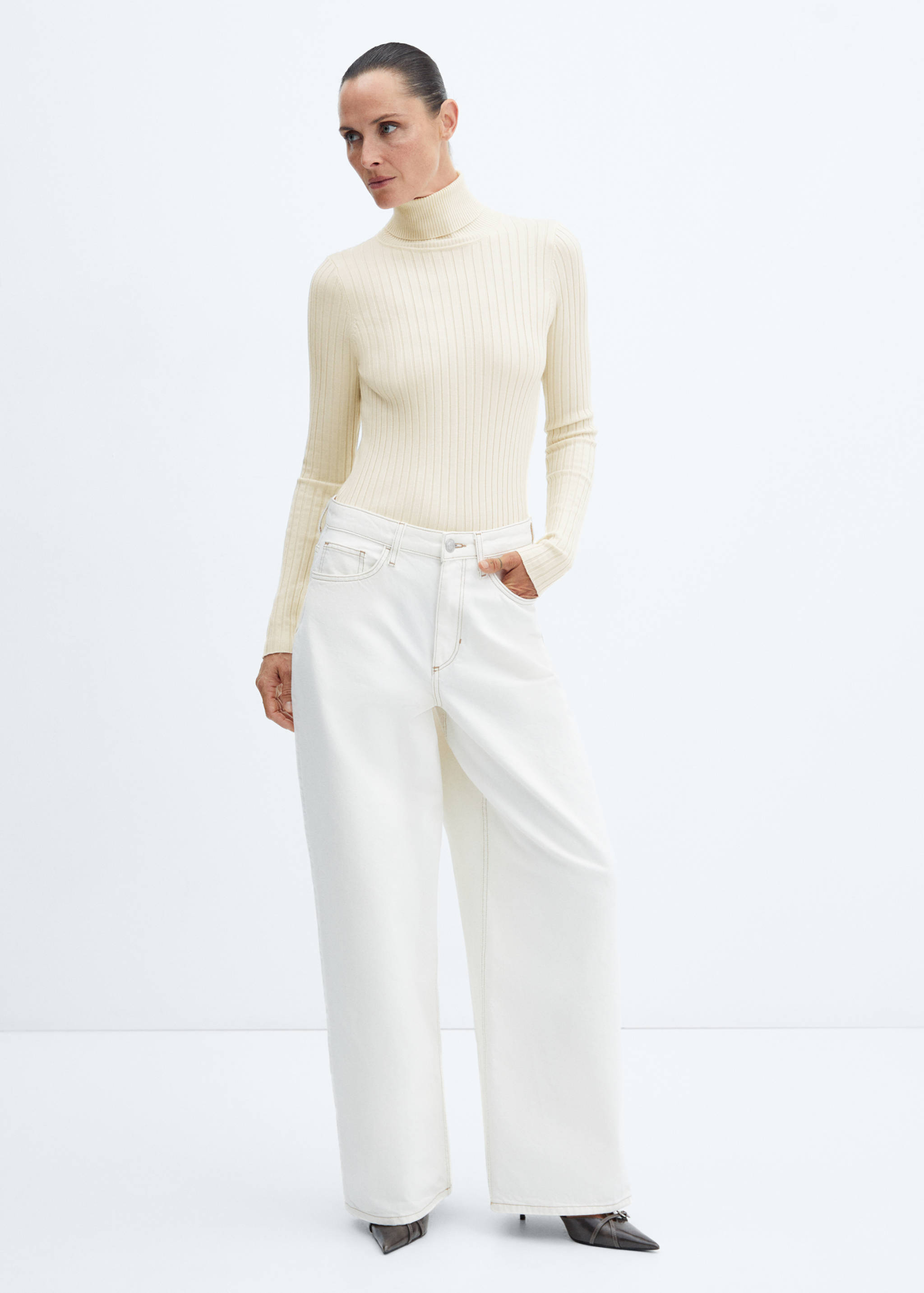 Turtleneck ribbed sweater - General plane