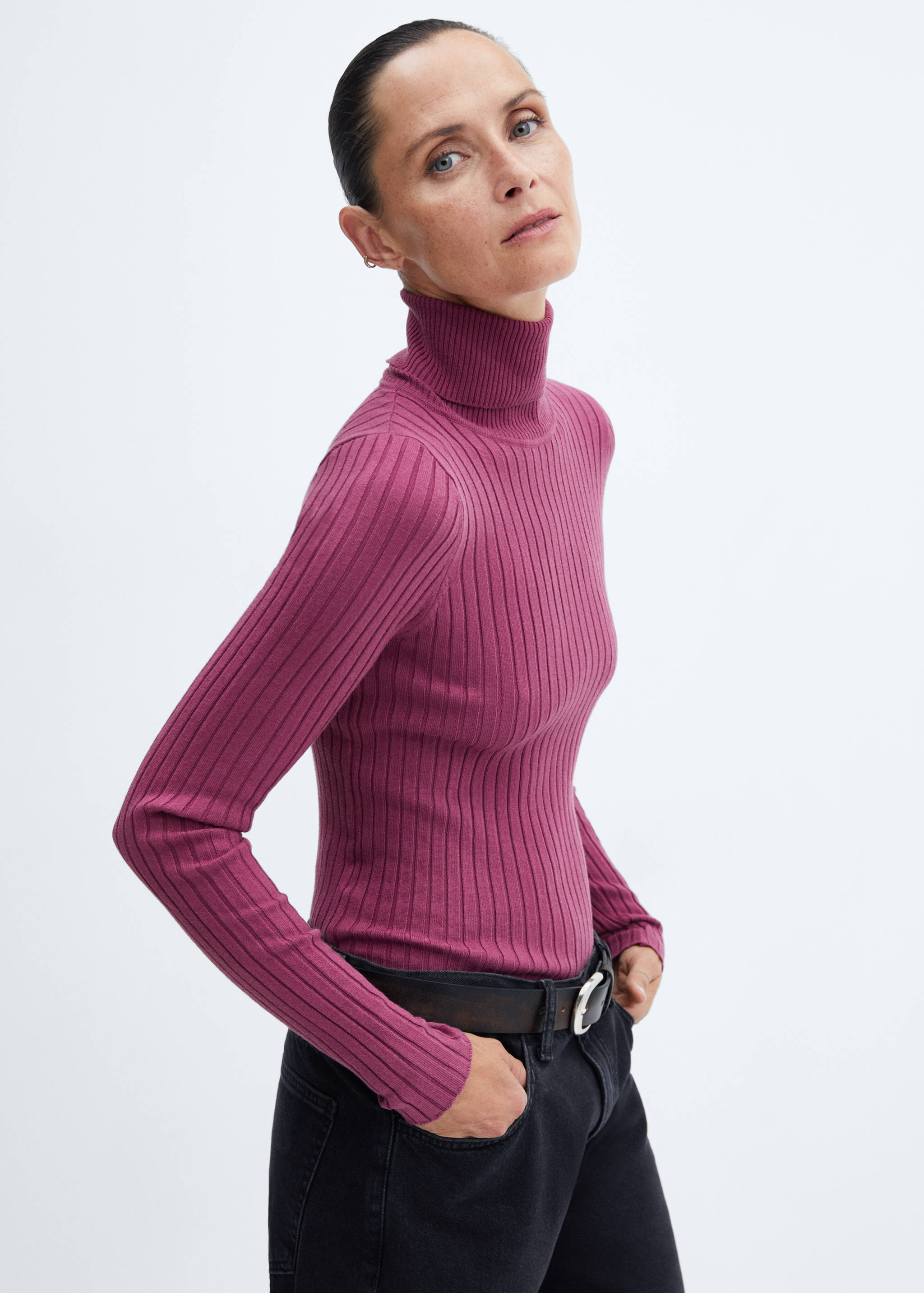 Turtleneck ribbed sweater - Medium plane