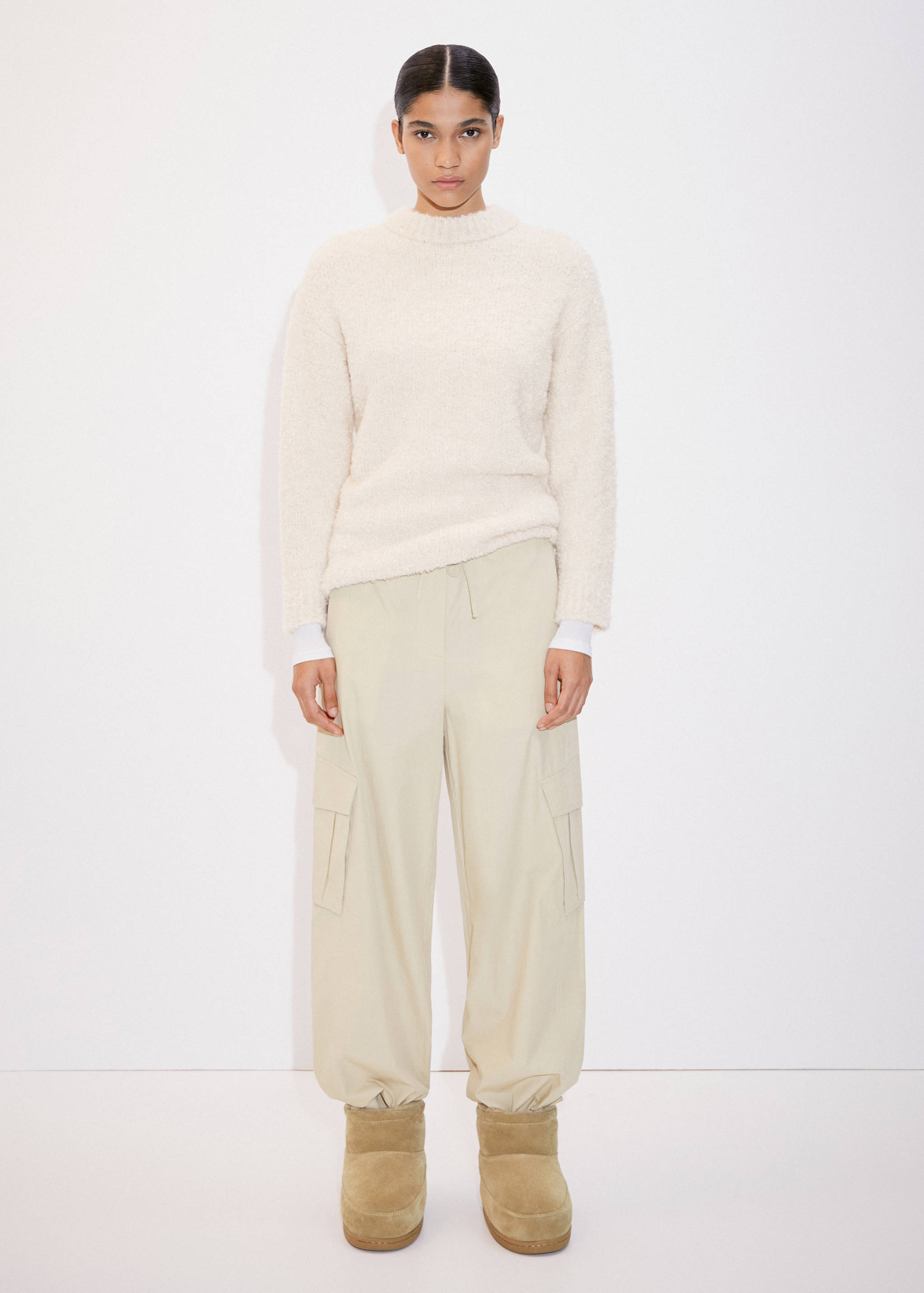 Bouclé-knit wool-blend sweater - General plane