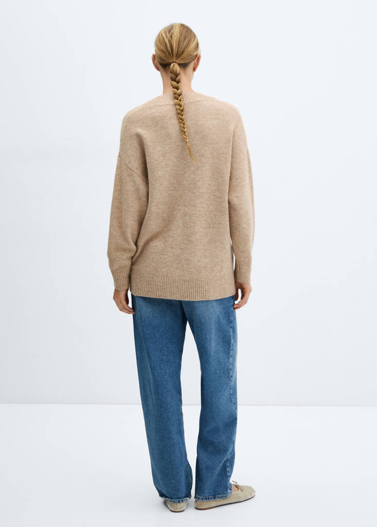 Oversized V-neck sweater — Light/Pastel Grey