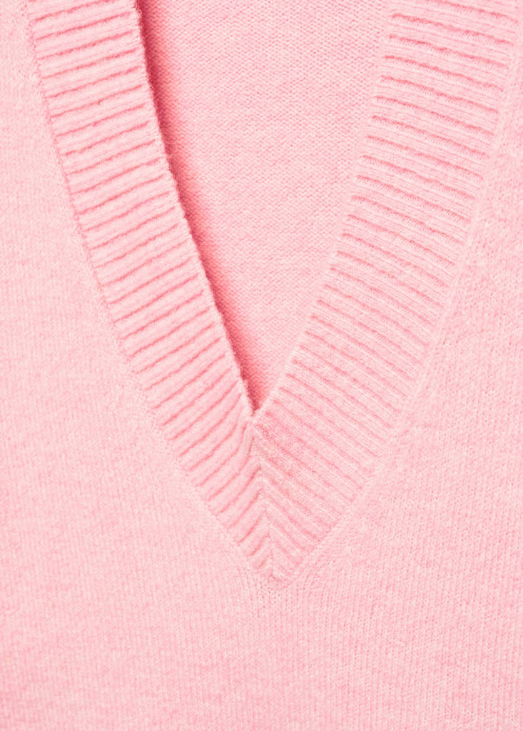 Oversized V-neck sweater — Pink