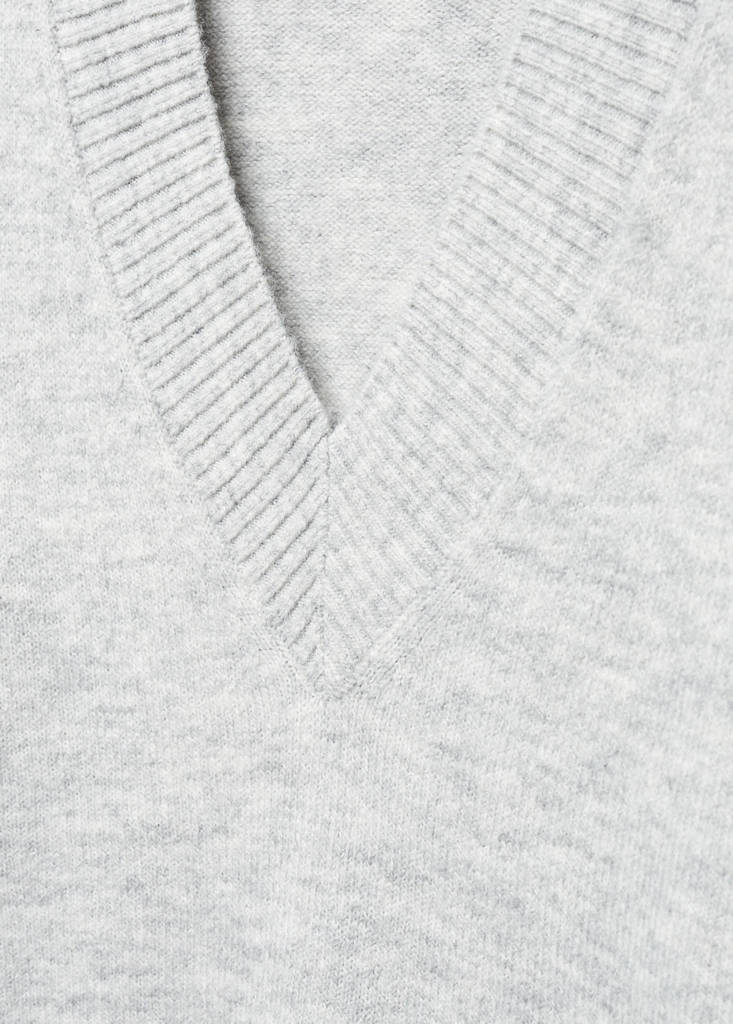 Oversized V-neck sweater — Light Heather Grey